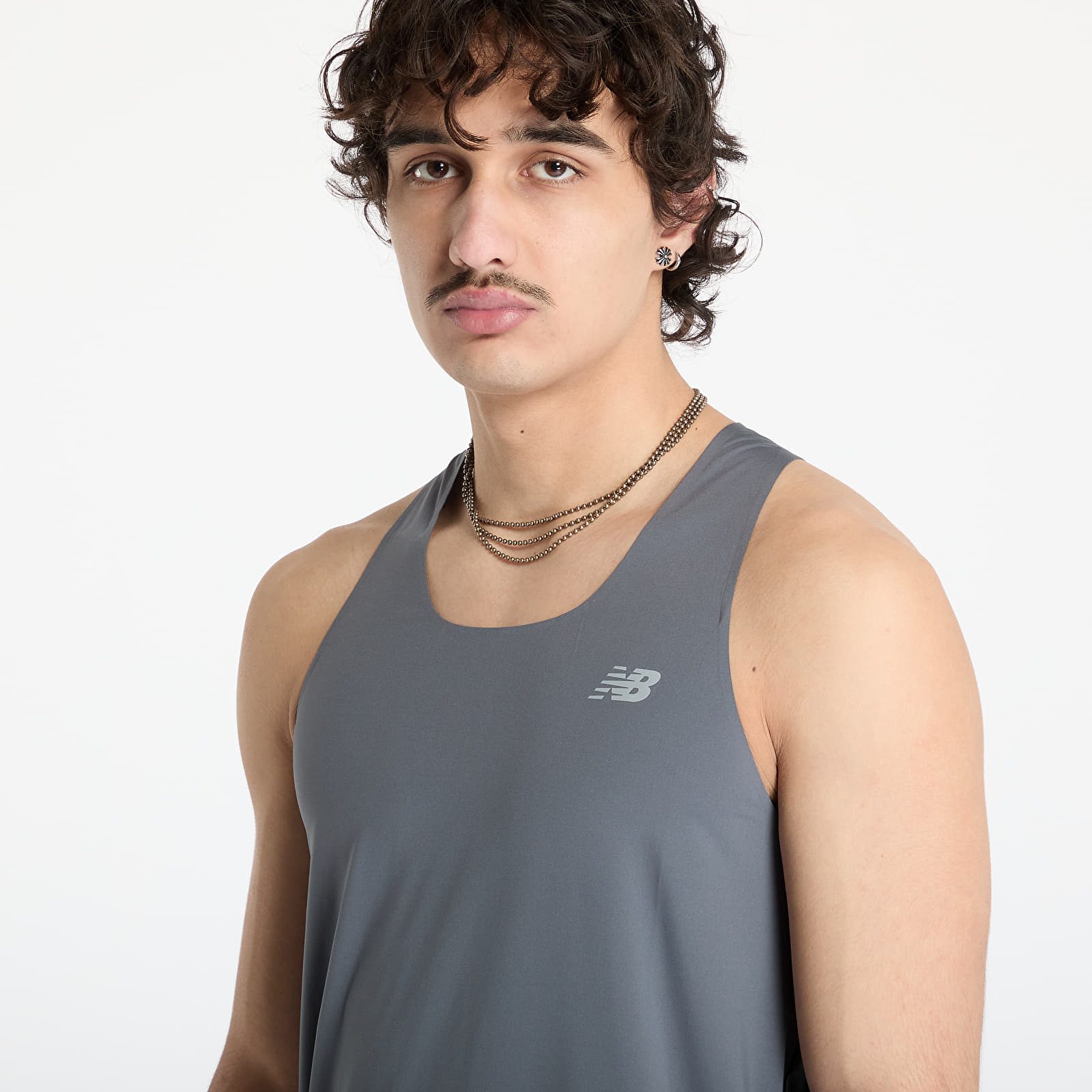 Férfi trikók New Balance Race Day Tank Top Grey