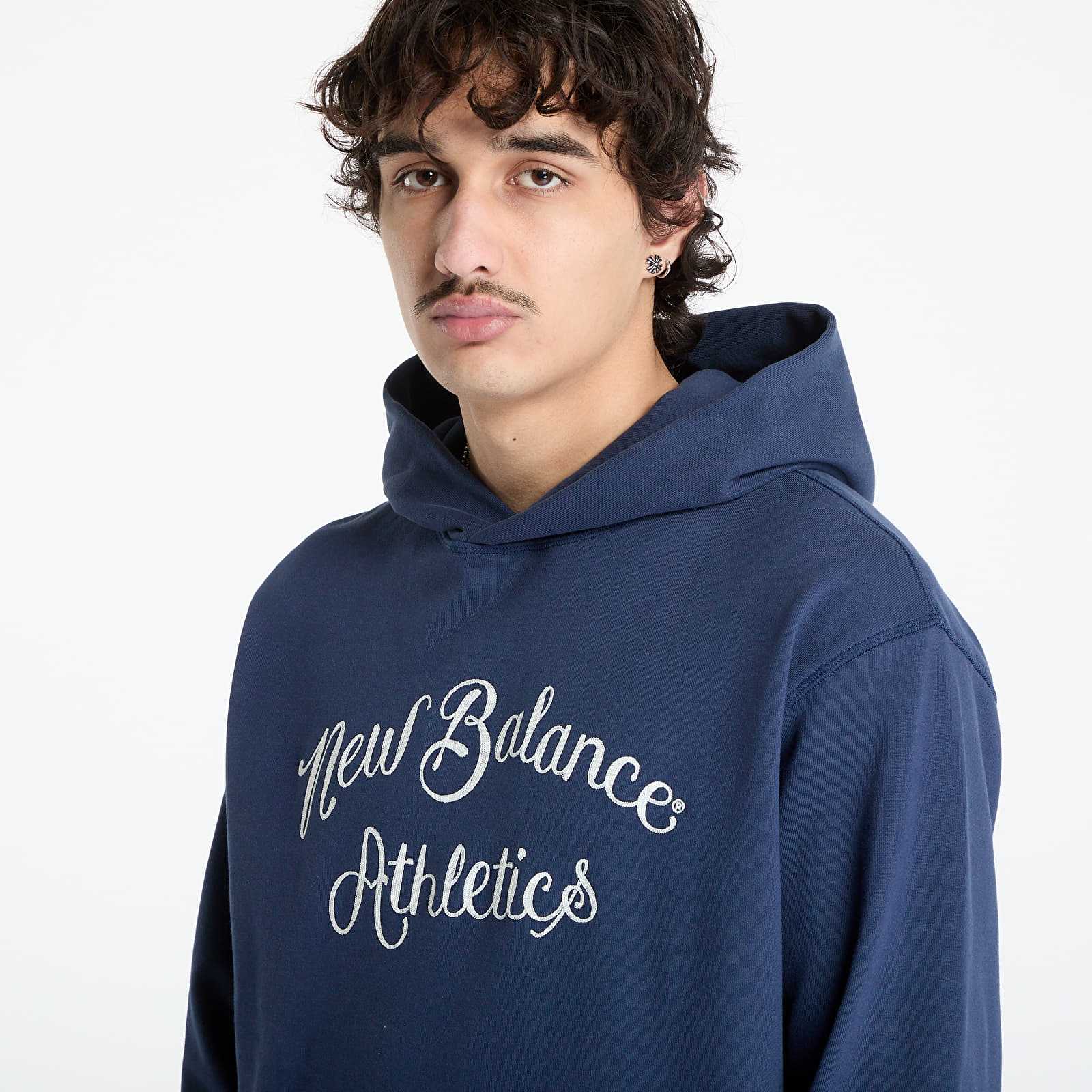 Meeste kapuutsiga dressid New Balance Athletics Relaxed League Hoodie Blue