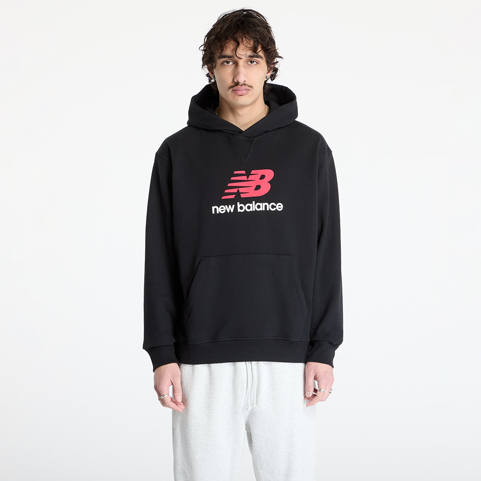 Men's hoodies New Balance Athletics French Terry Logo Hoodie Black