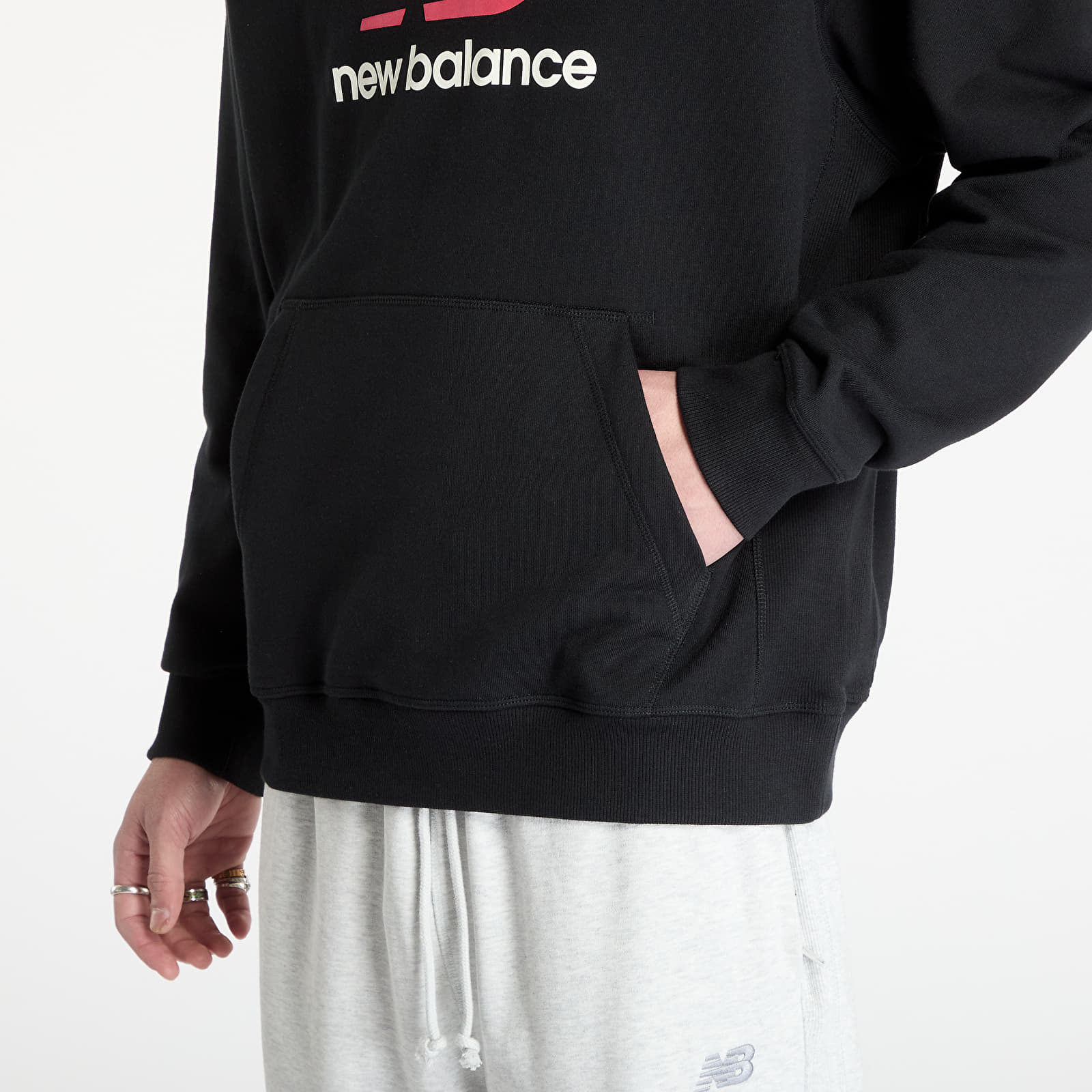 Men's hoodies New Balance Athletics French Terry Logo Hoodie Black