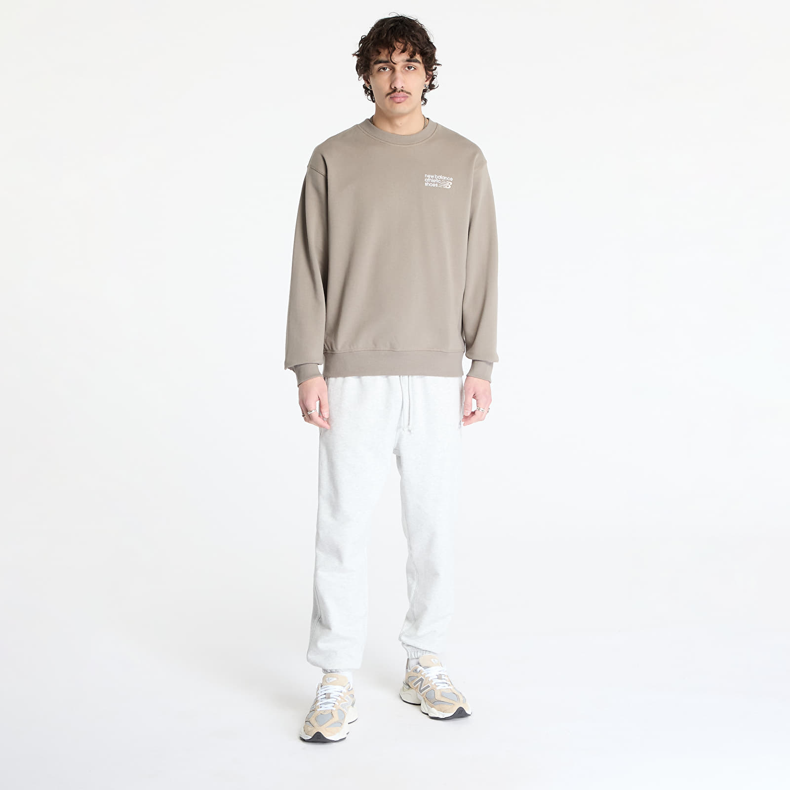 Men's hoodies New Balance Athletics Premium Logo Crew Sweatshirt Grey