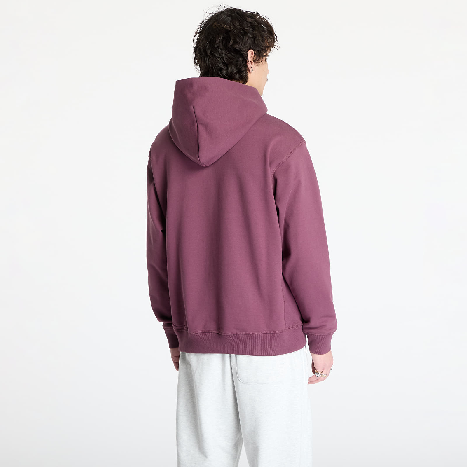 Pánské mikiny New Balance Athletics French Terry Logo Hoodie Violet