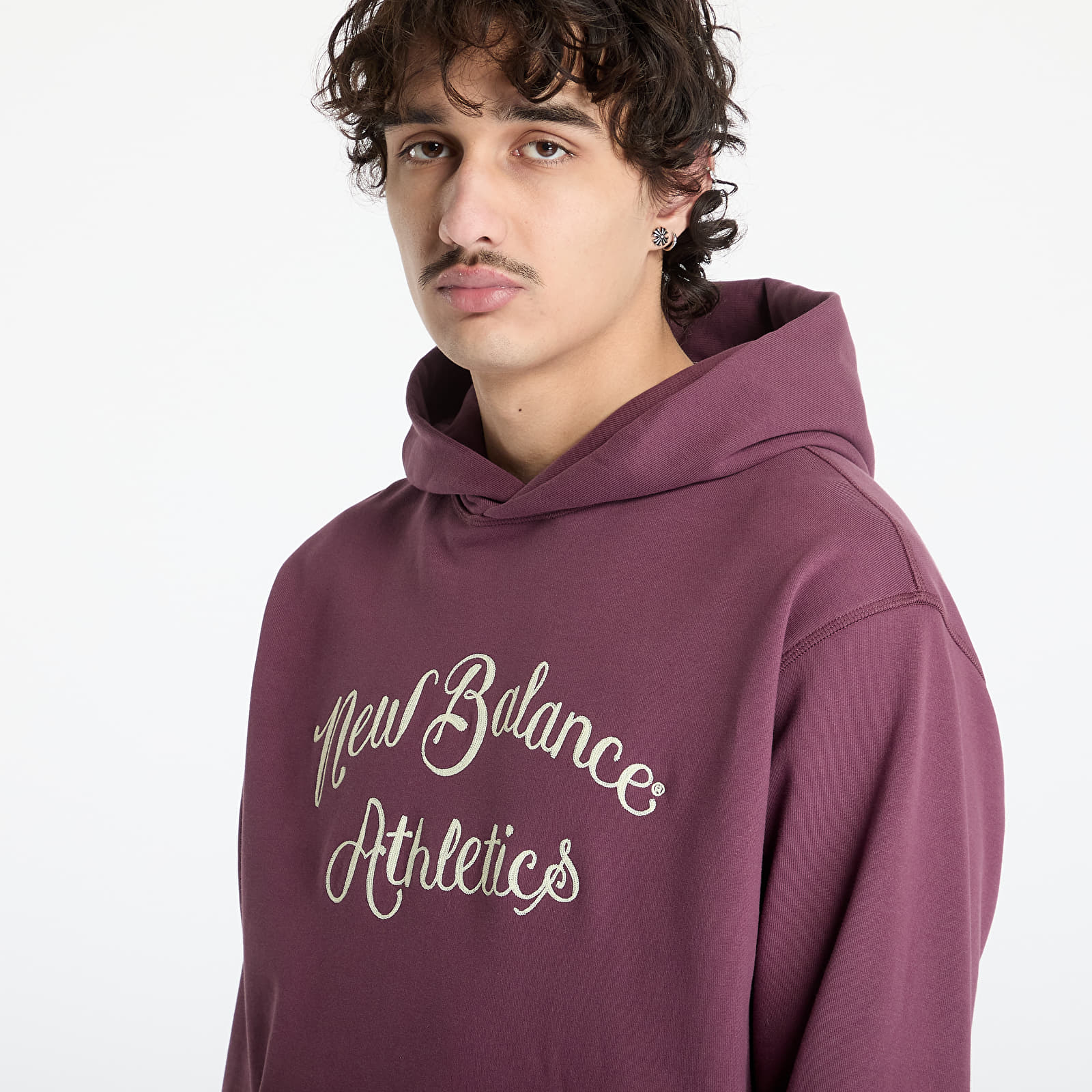 Férfi kapucnis pulcsik New Balance Athletics Relaxed League Hoodie Violet