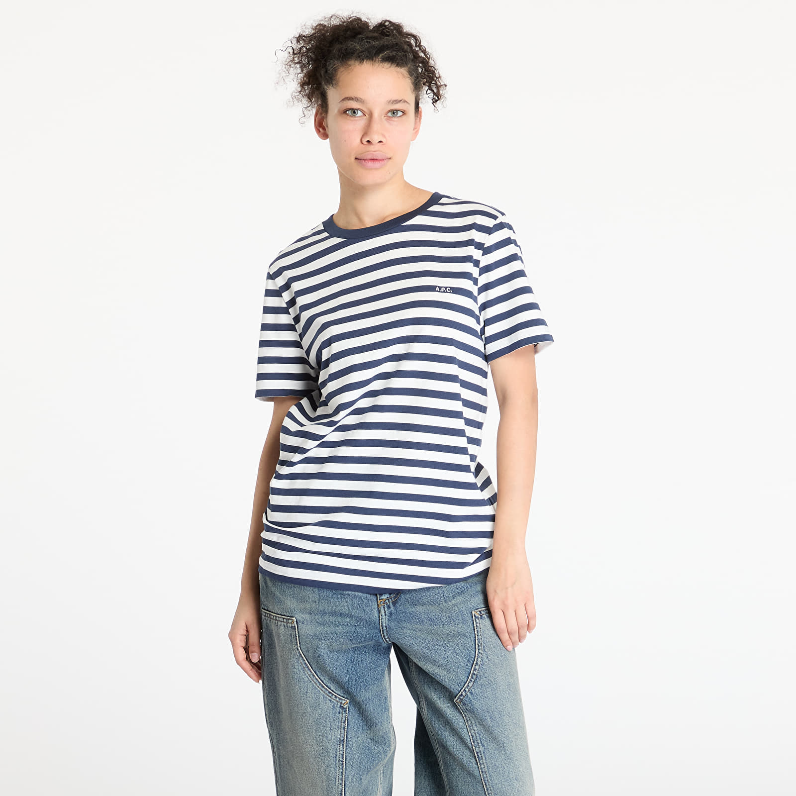 Pólók A.P.C. Standard Striped T-Shirt UNISEX Dark Navy/ White