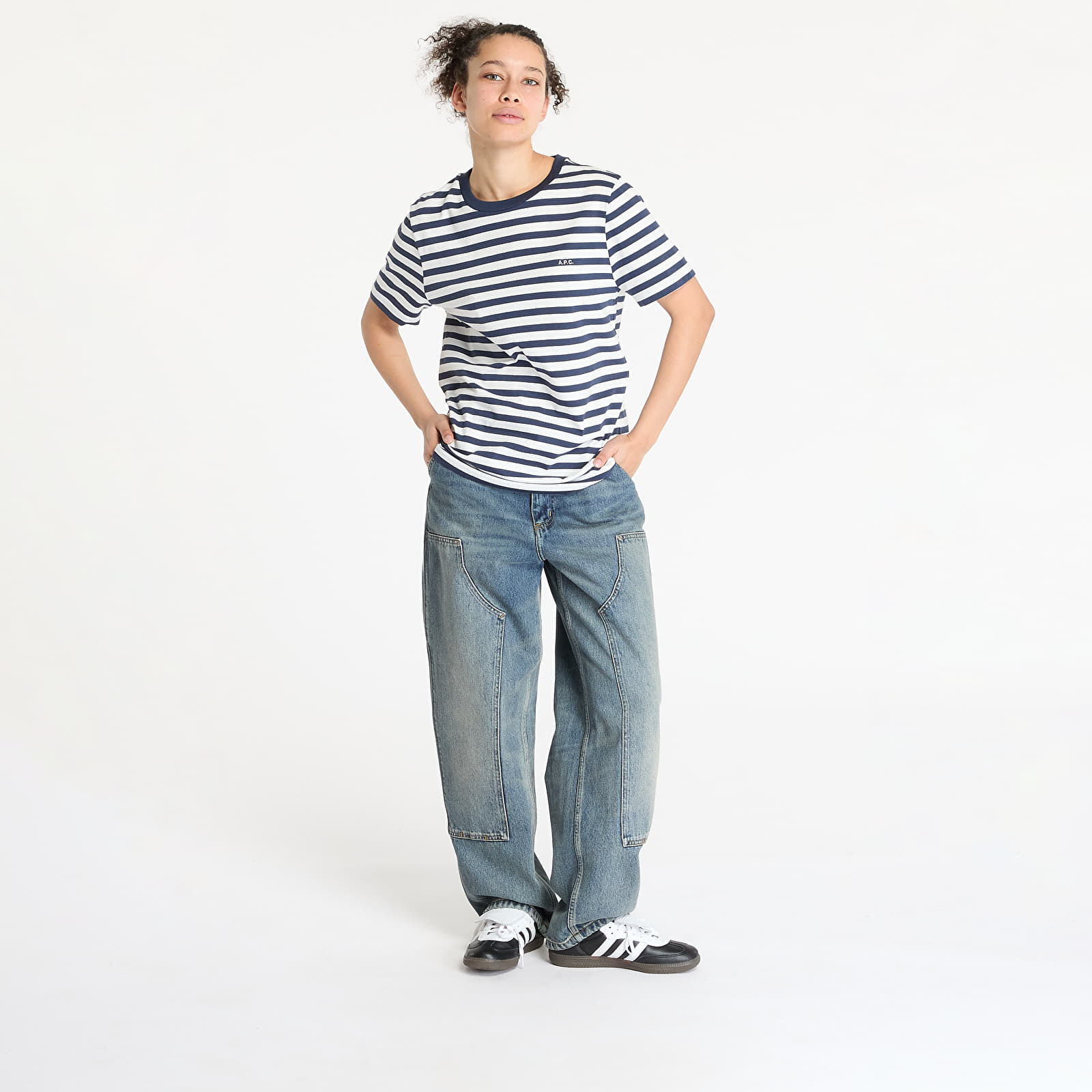 Pólók A.P.C. Standard Striped T-Shirt UNISEX Dark Navy/ White