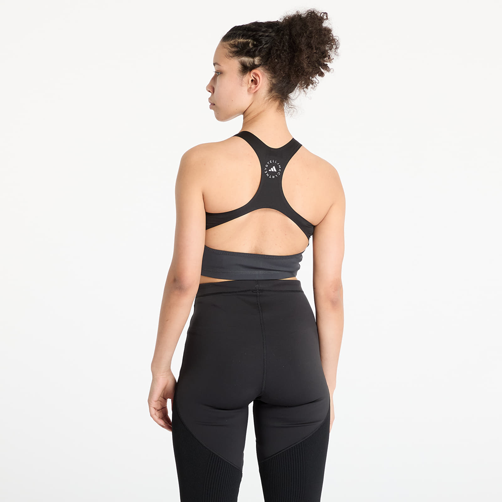 Tops für Frauen adidas x Stella Mccartney Two-Tone Zipped Crop Black/ Black/ Carbon
