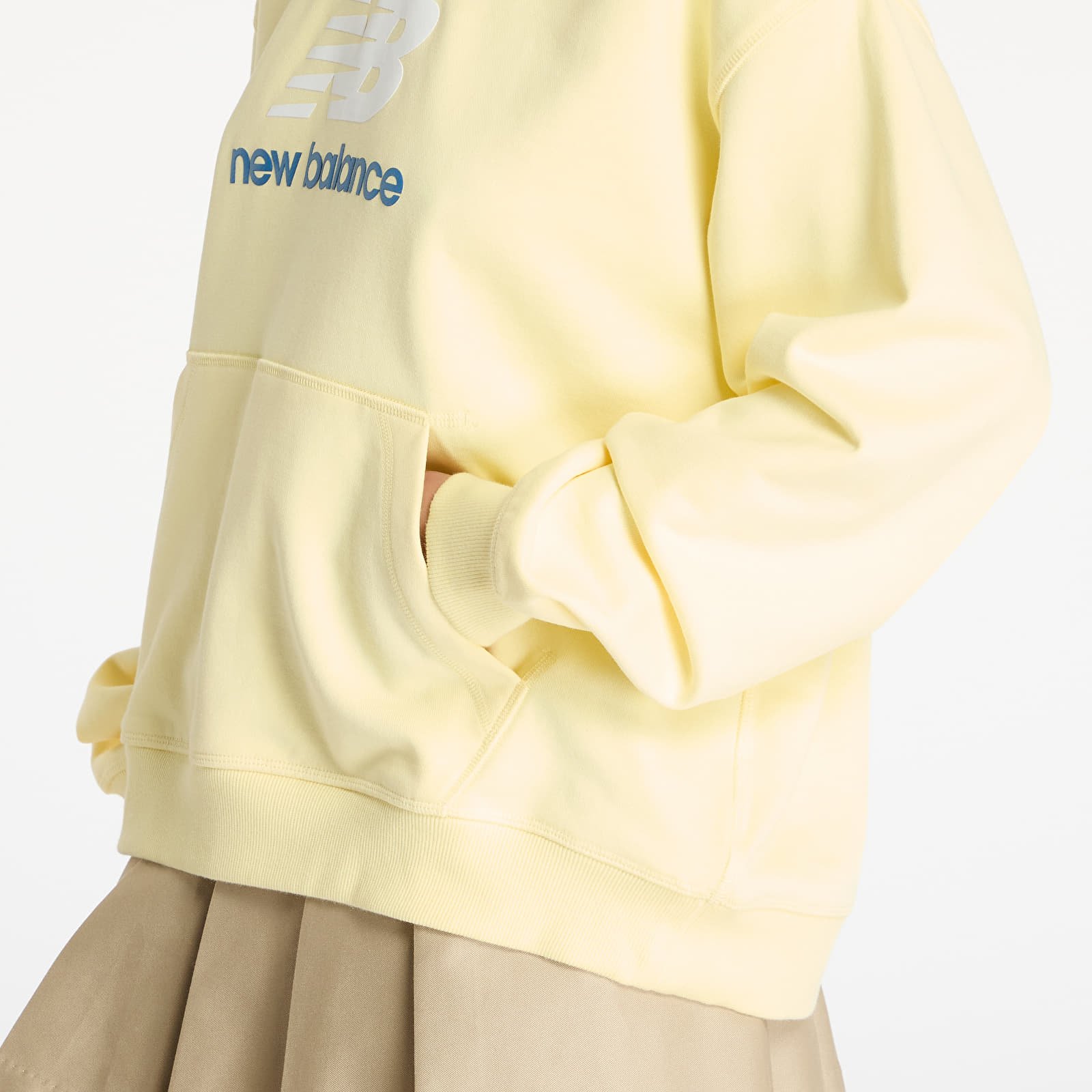 Mikiny New Balance Athletics French Terry Logo Hoodie Yellow