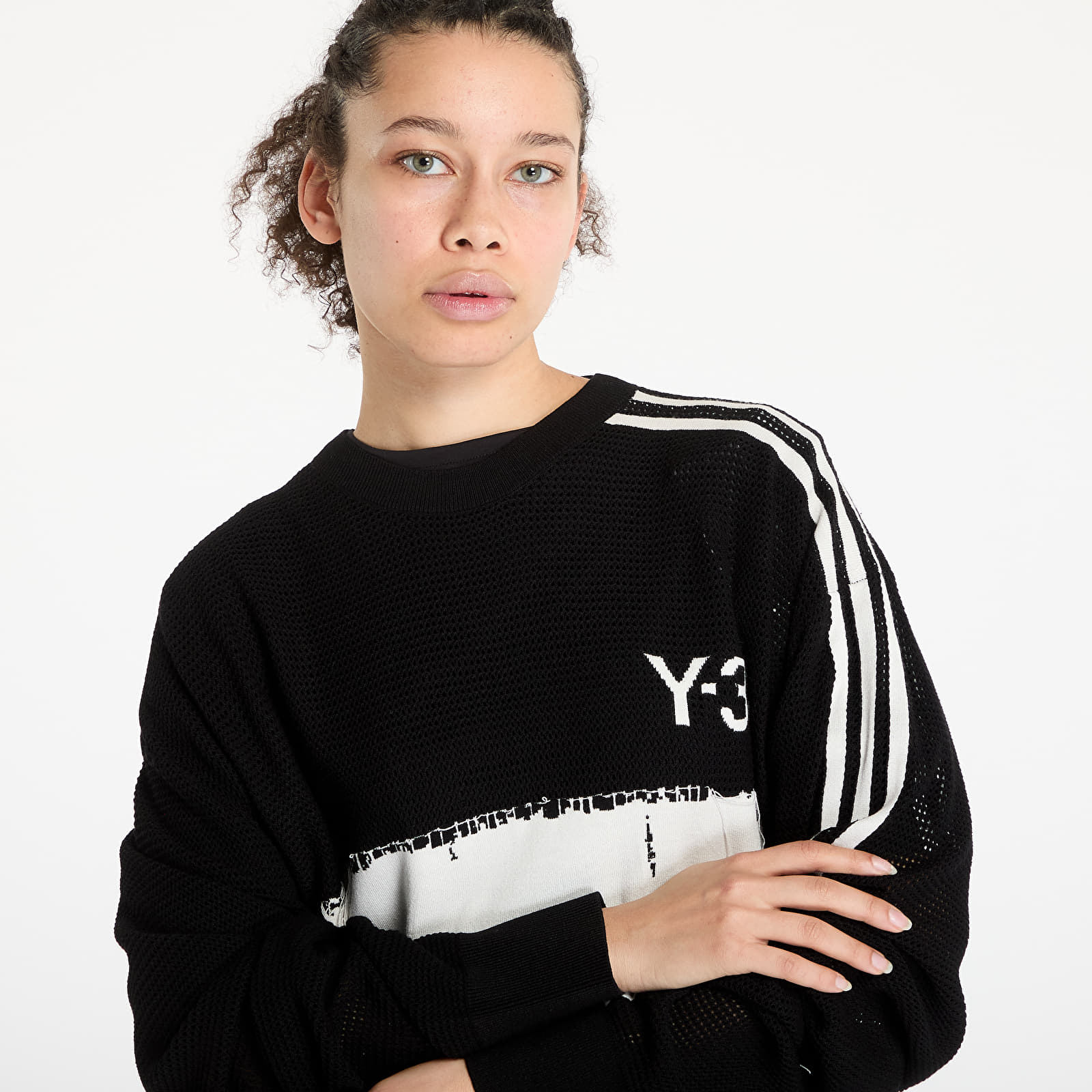 Sweaters Y-3 Graphic Knit Crew Sweatshirt UNISEX Black
