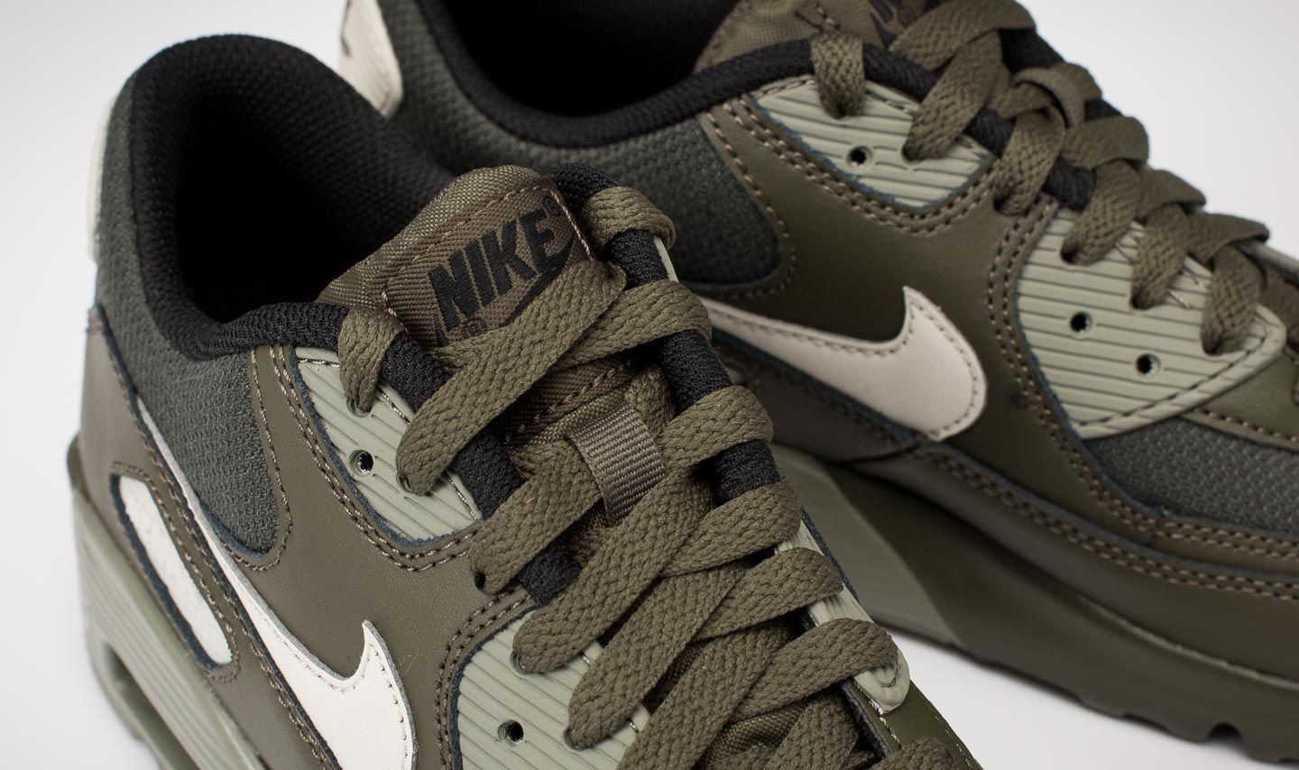 Women's shoes Nike Air Max 90 Mesh (GS) Cargo Khaki/ Light Bone | Footshop