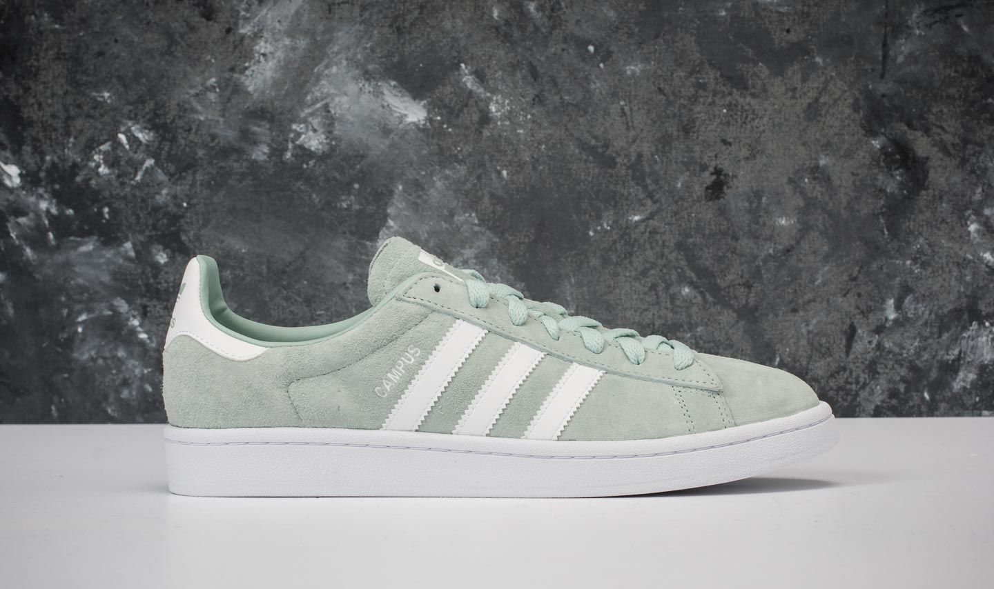 Men s shoes adidas Campus Ash Green Ftw White Ftw White Footshop