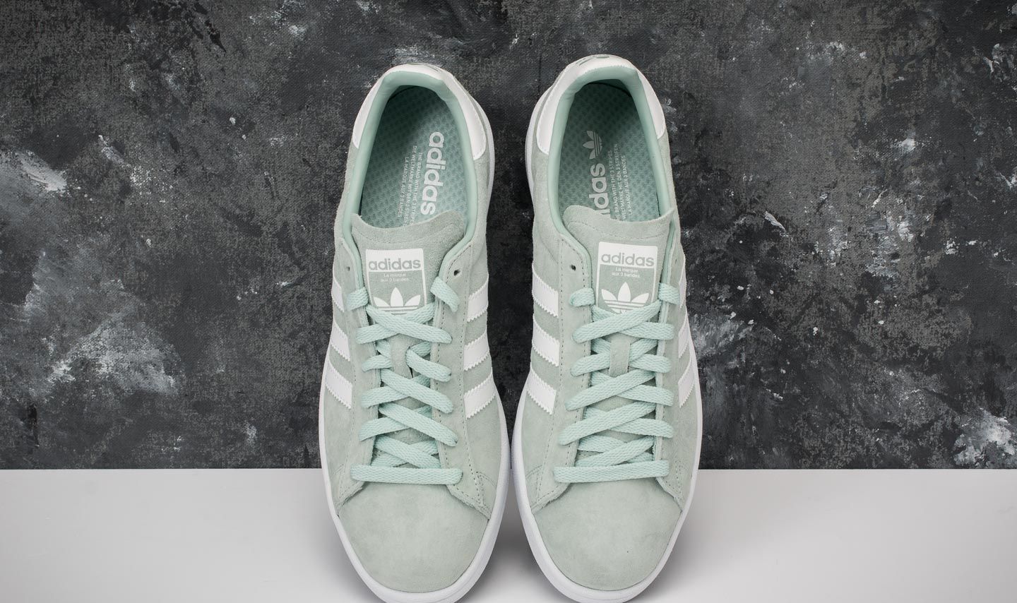 Men s shoes adidas Campus Ash Green Ftw White Ftw White Footshop