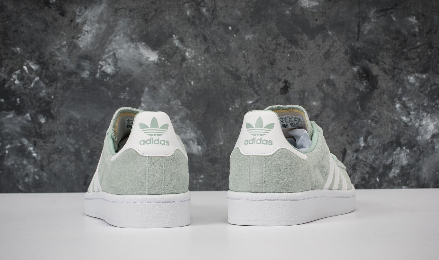 Men s shoes adidas Campus Ash Green Ftw White Ftw White Footshop