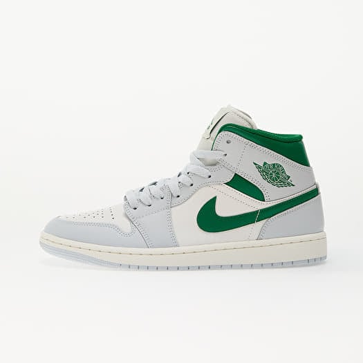 Air Jordan 1 Mid Summit White/ Pine Green-Pure Platinum-Sail