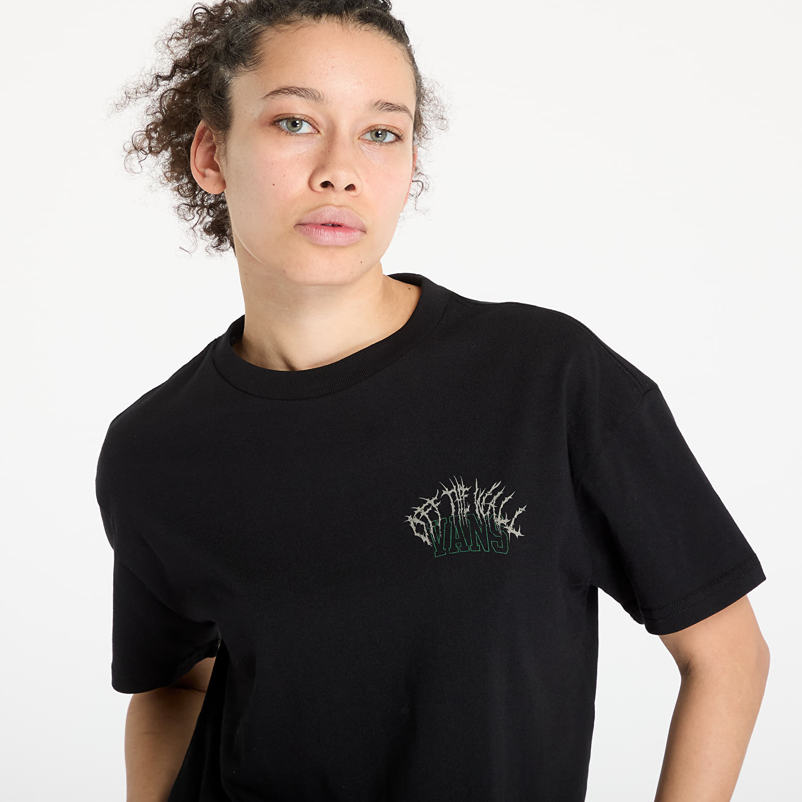 Dámská trička Vans Metal University Oversized SS Tee Black