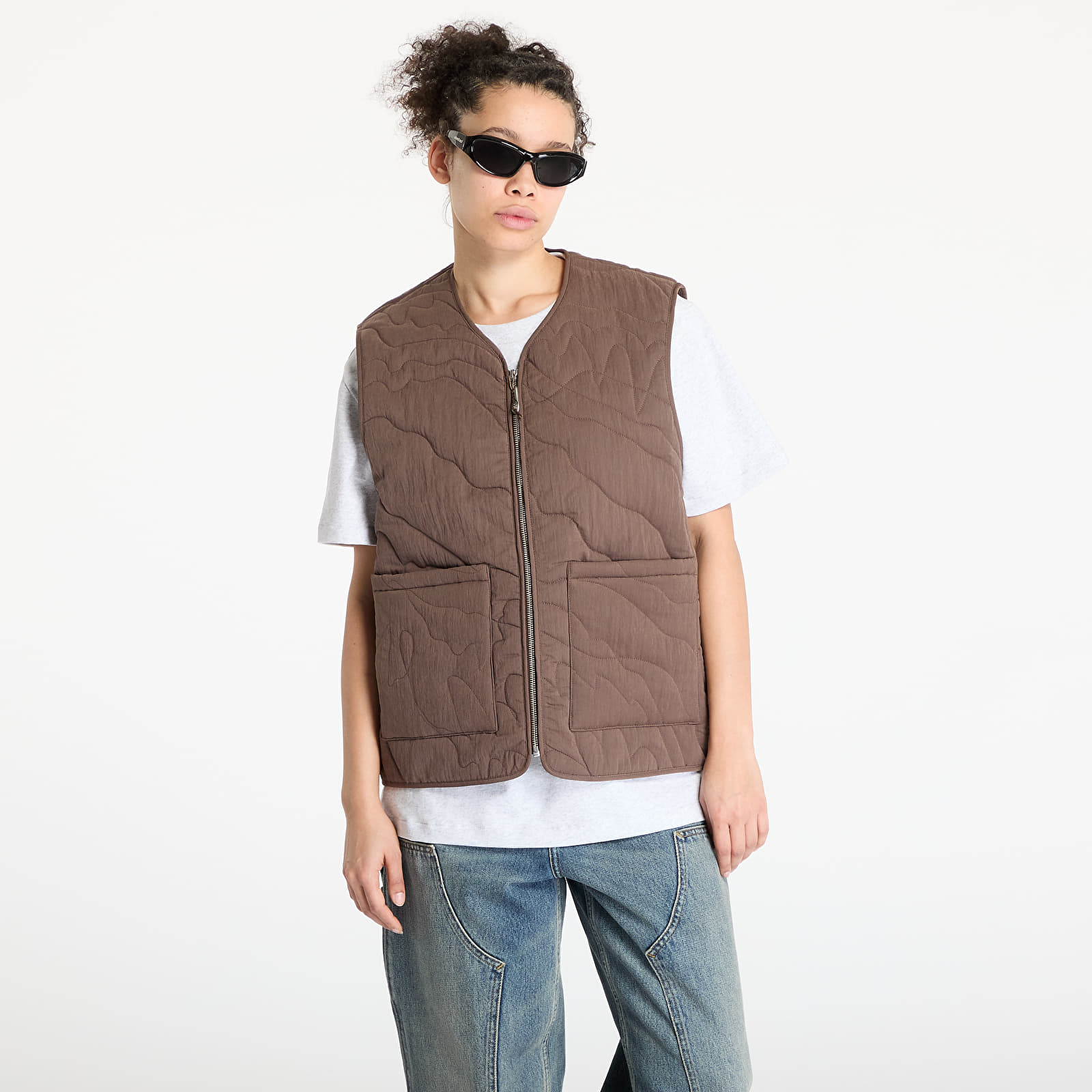 Męskie kamizelki FTSHP Silver Lining Quilted Vest UNISEX Brown