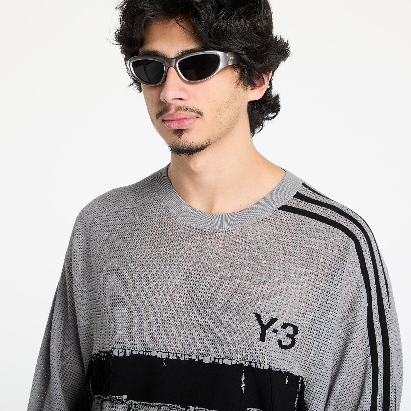 Pulovere Y-3 Graphic Knit Crew Sweatshirt UNISEX Solid Grey