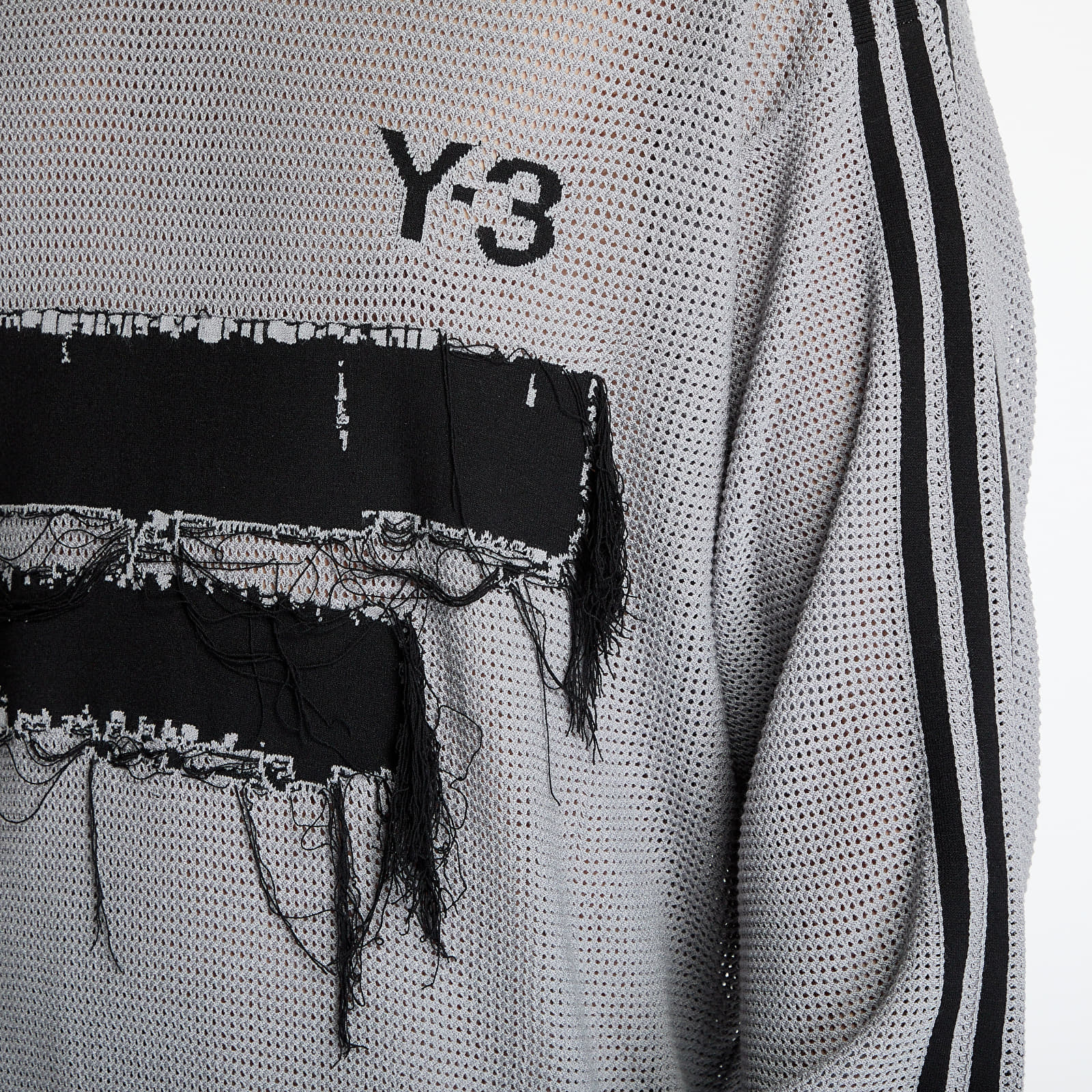 Pullover Y-3 Graphic Knit Crew Sweatshirt UNISEX Solid Grey