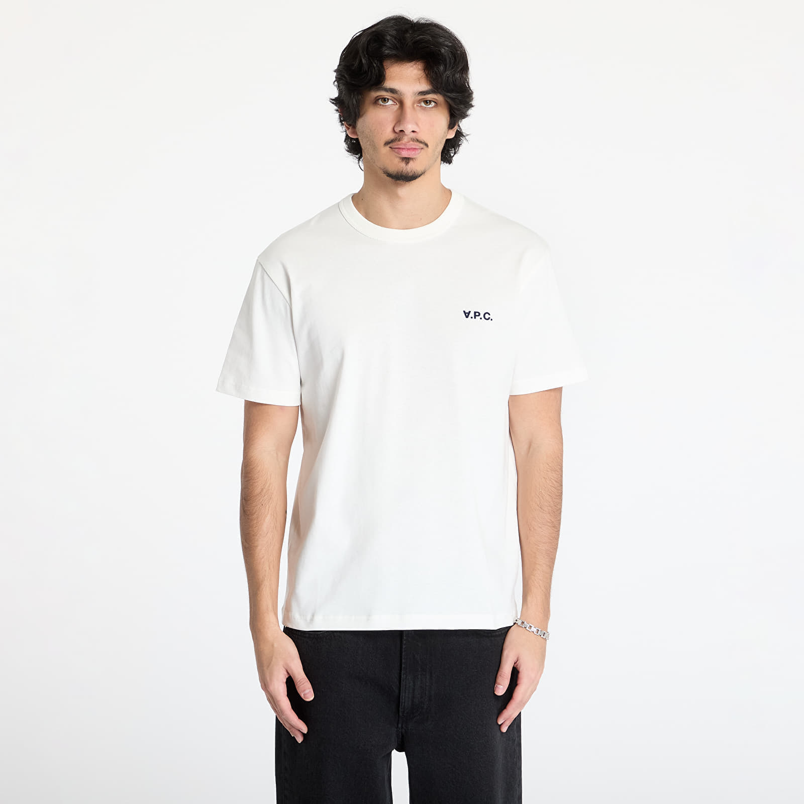 Тениска A.P.C. Boxy Petit VPC T-Shirt White/ Dark Navy Blue S