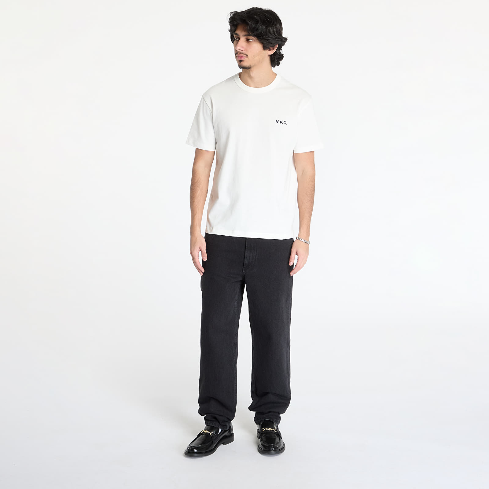 T-Shirts A.P.C. Boxy Petit VPC T-Shirt White/ Dark Navy Blue