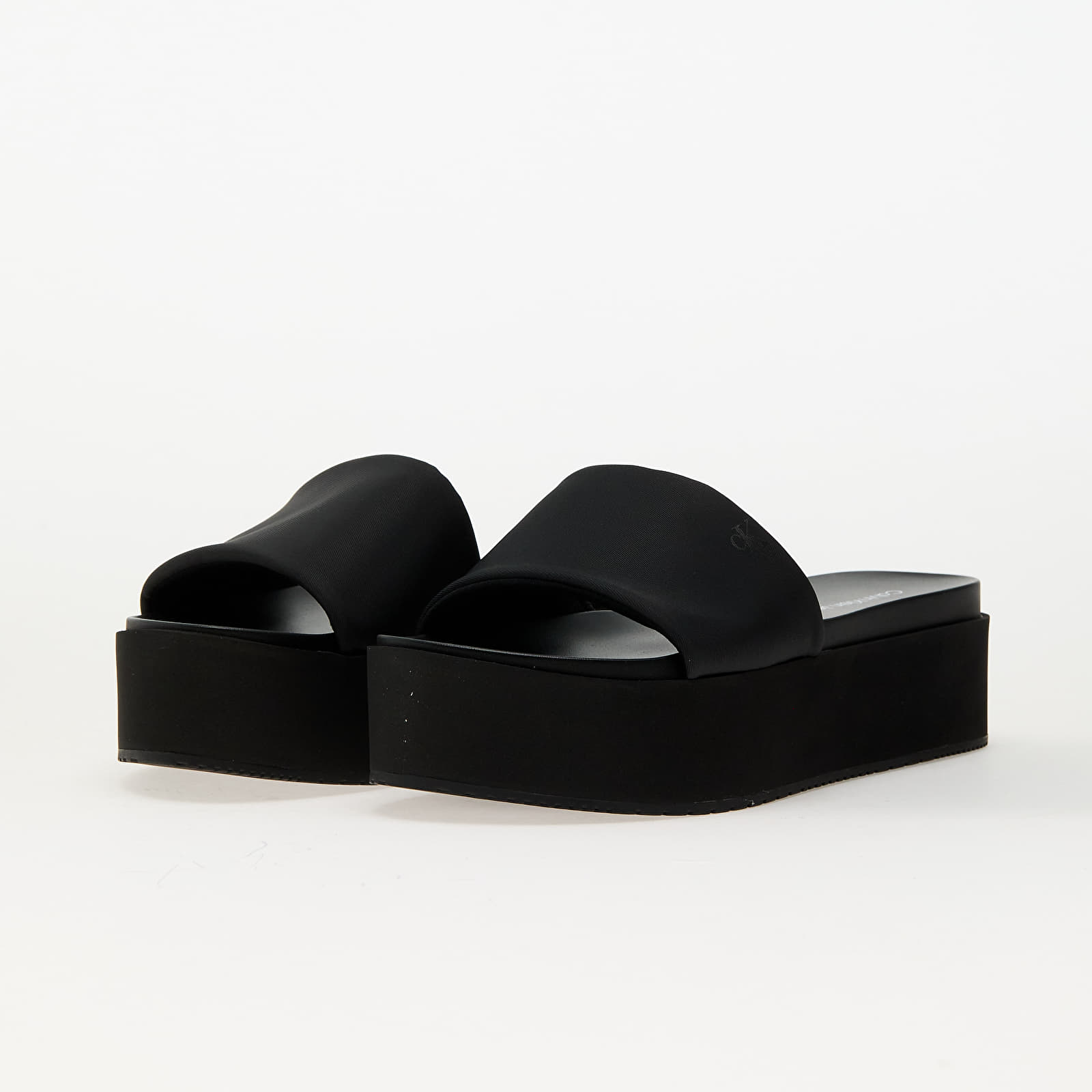 Dámské tenisky a boty Calvin Klein Jeans Flatform Sandal Slid Black