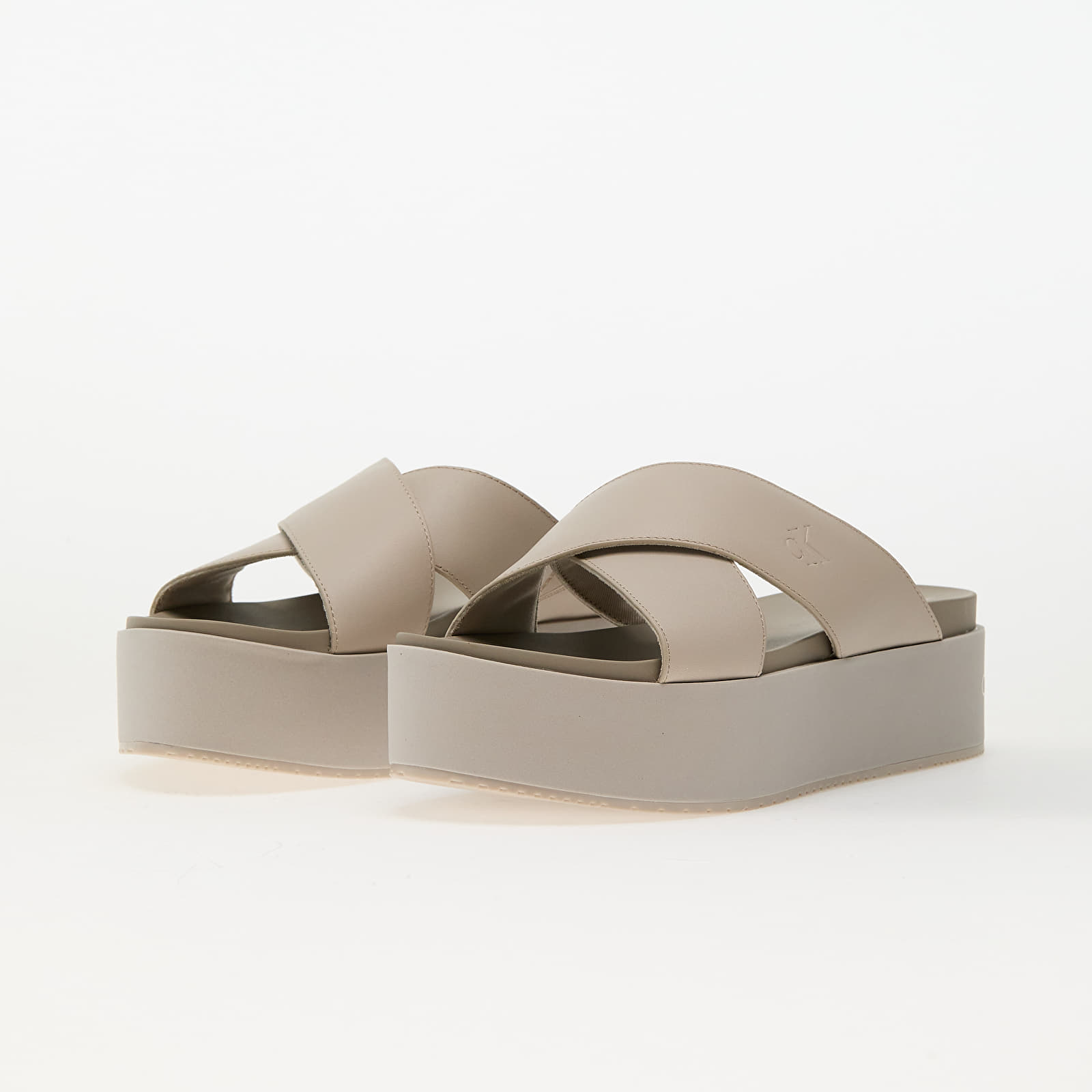 Dámské tenisky a boty Calvin Klein Jeans Flatform Cross Mg Uc Beige