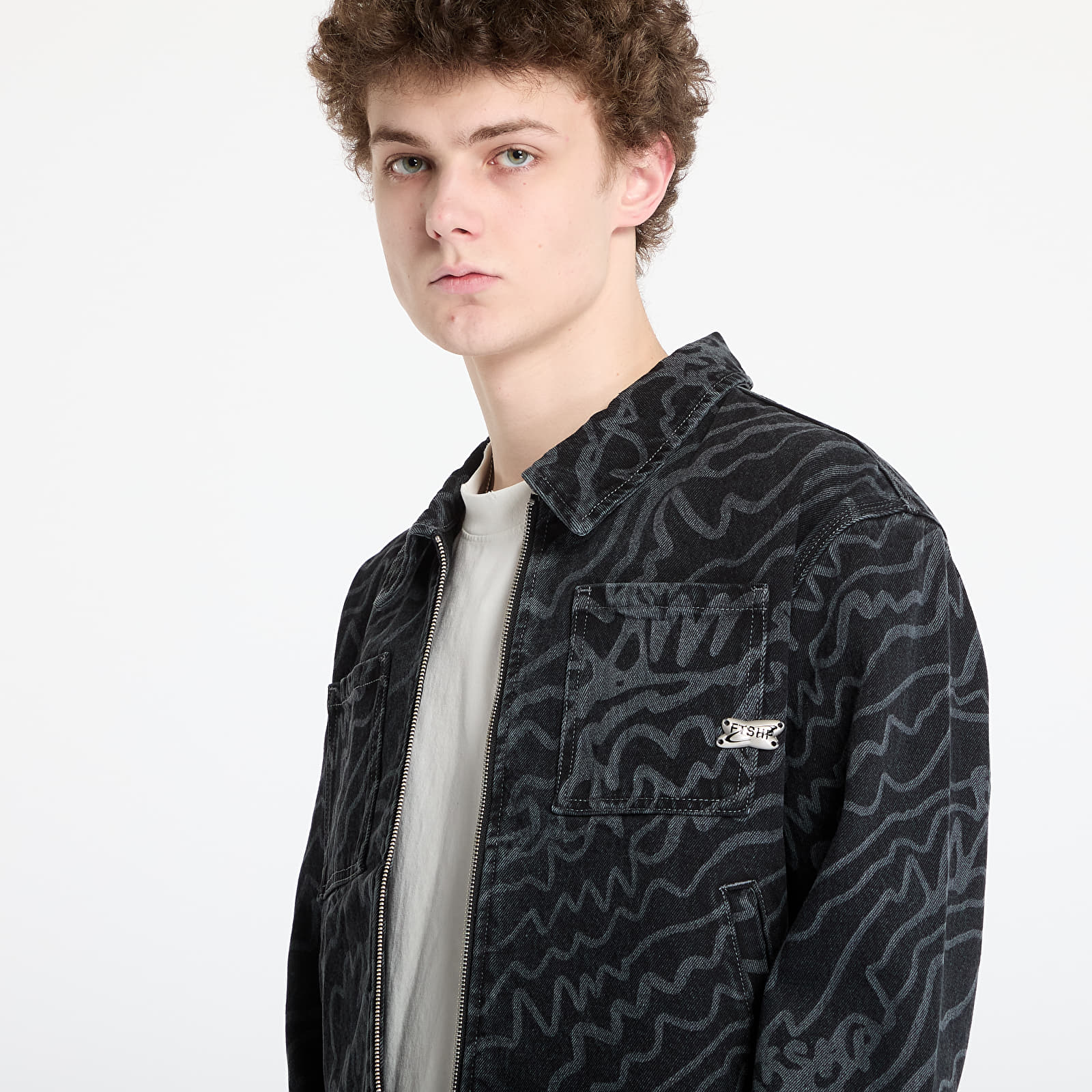 Casacos FTSHP Silver Lining Denim Jacket UNISEX Black