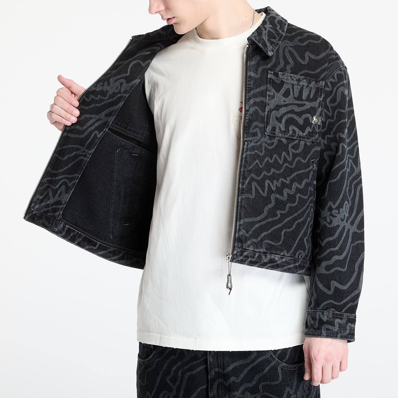 Casacos FTSHP Silver Lining Denim Jacket UNISEX Black