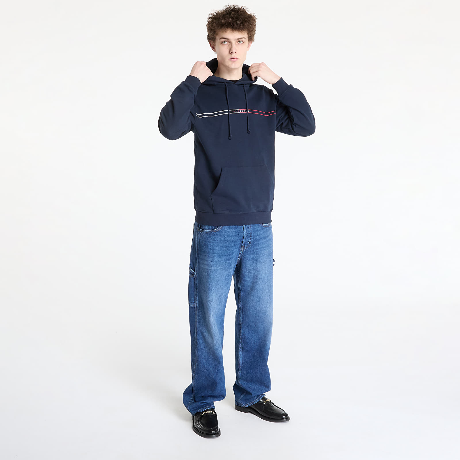 Pánské mikiny Tommy Jeans Regular Entry Graphic Hoodie Blue