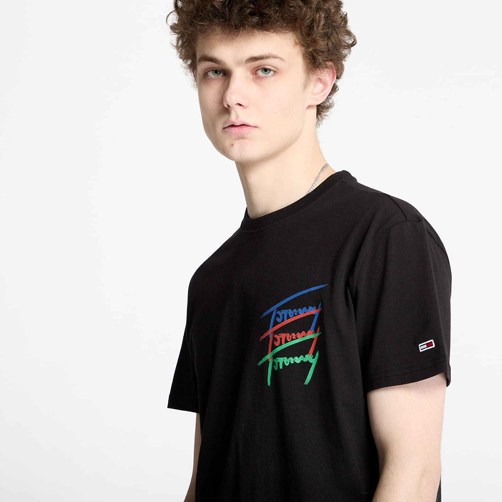 Men's T-shirts Tommy Jeans Regular Twisted Sign Tee Black