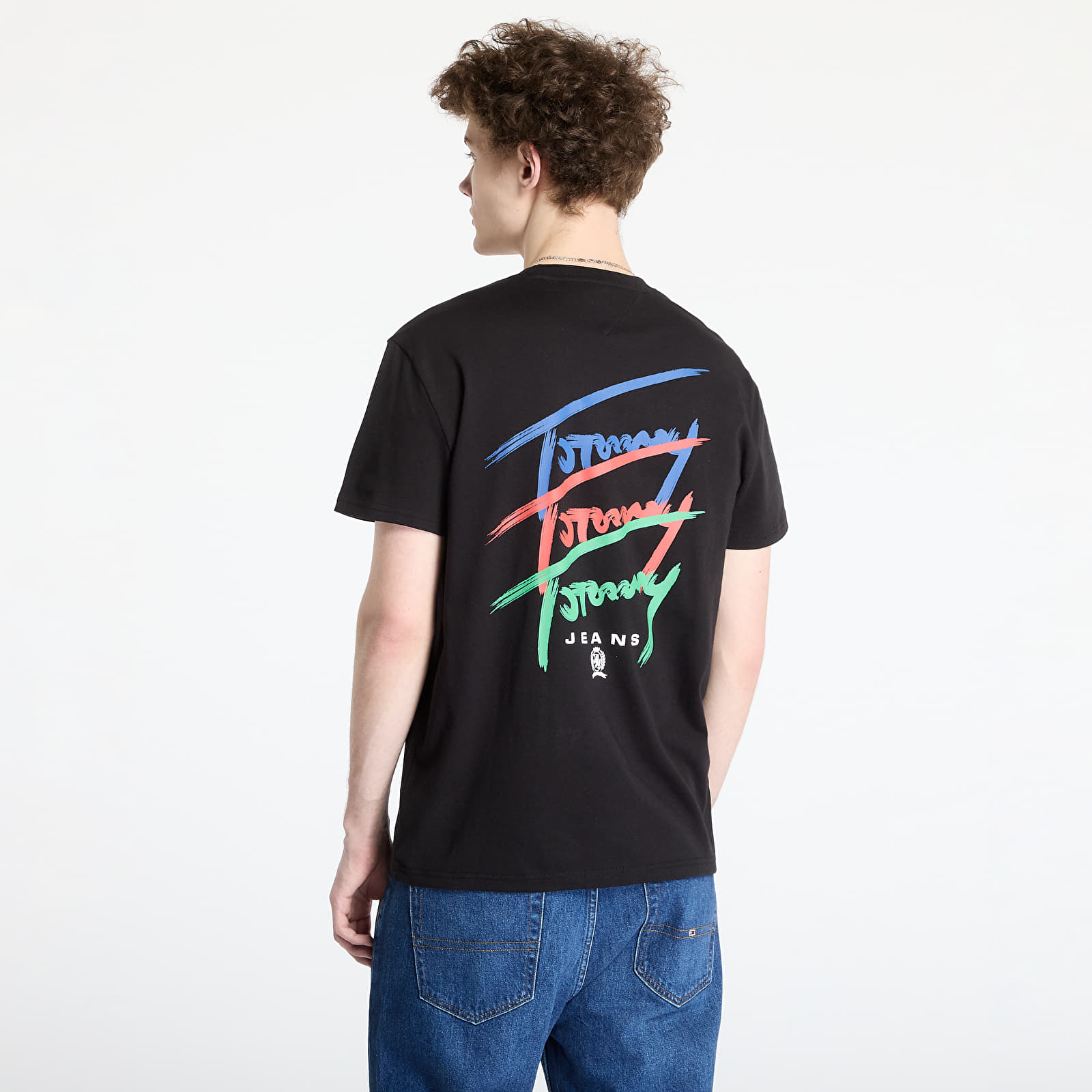 T-shirts för män Tommy Jeans Regular Twisted Sign Tee Black