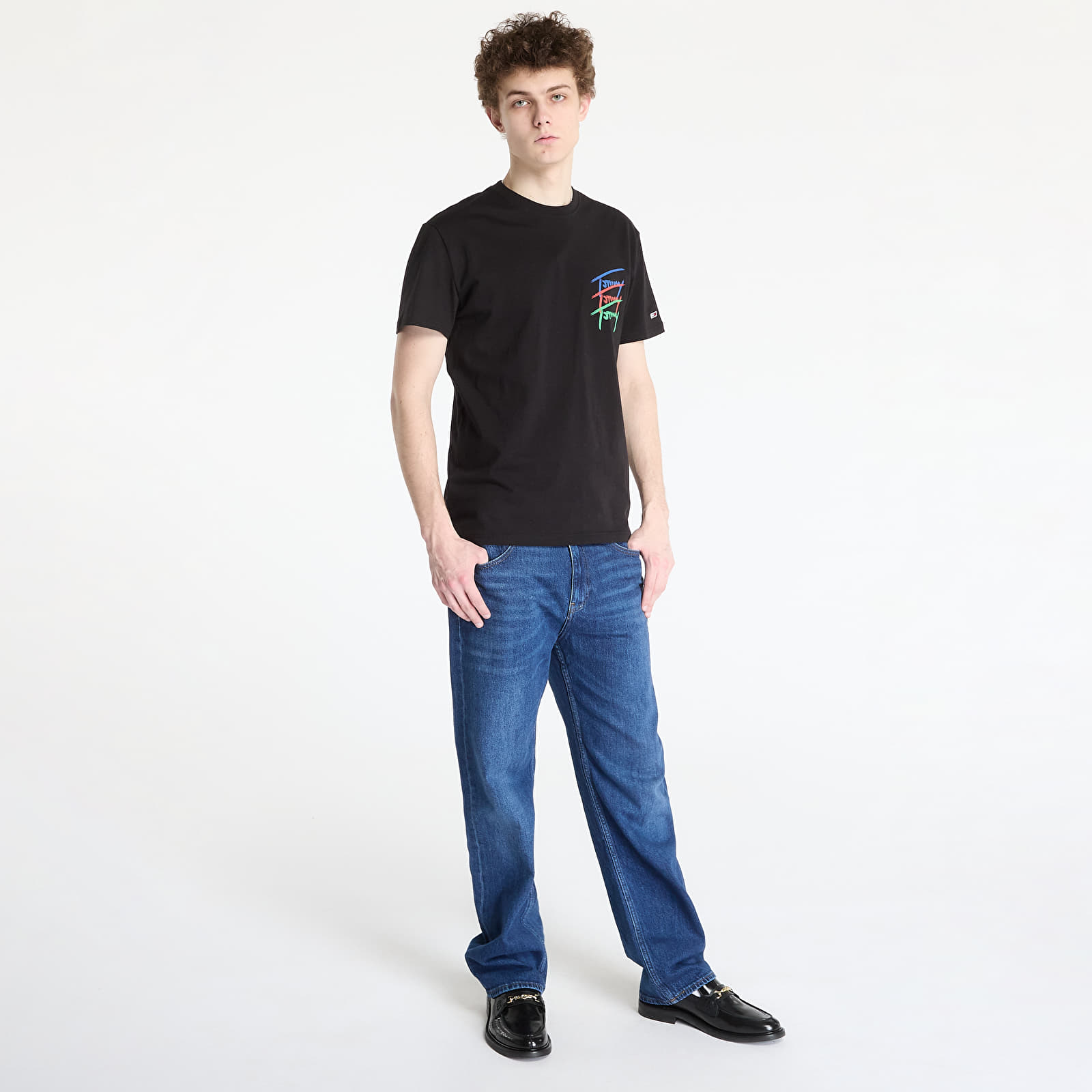 Men's T-shirts Tommy Jeans Regular Twisted Sign Tee Black