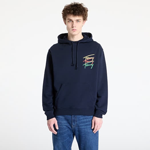 Tommy Jeans Relaxed 3 Color Sign Hoodie Blue