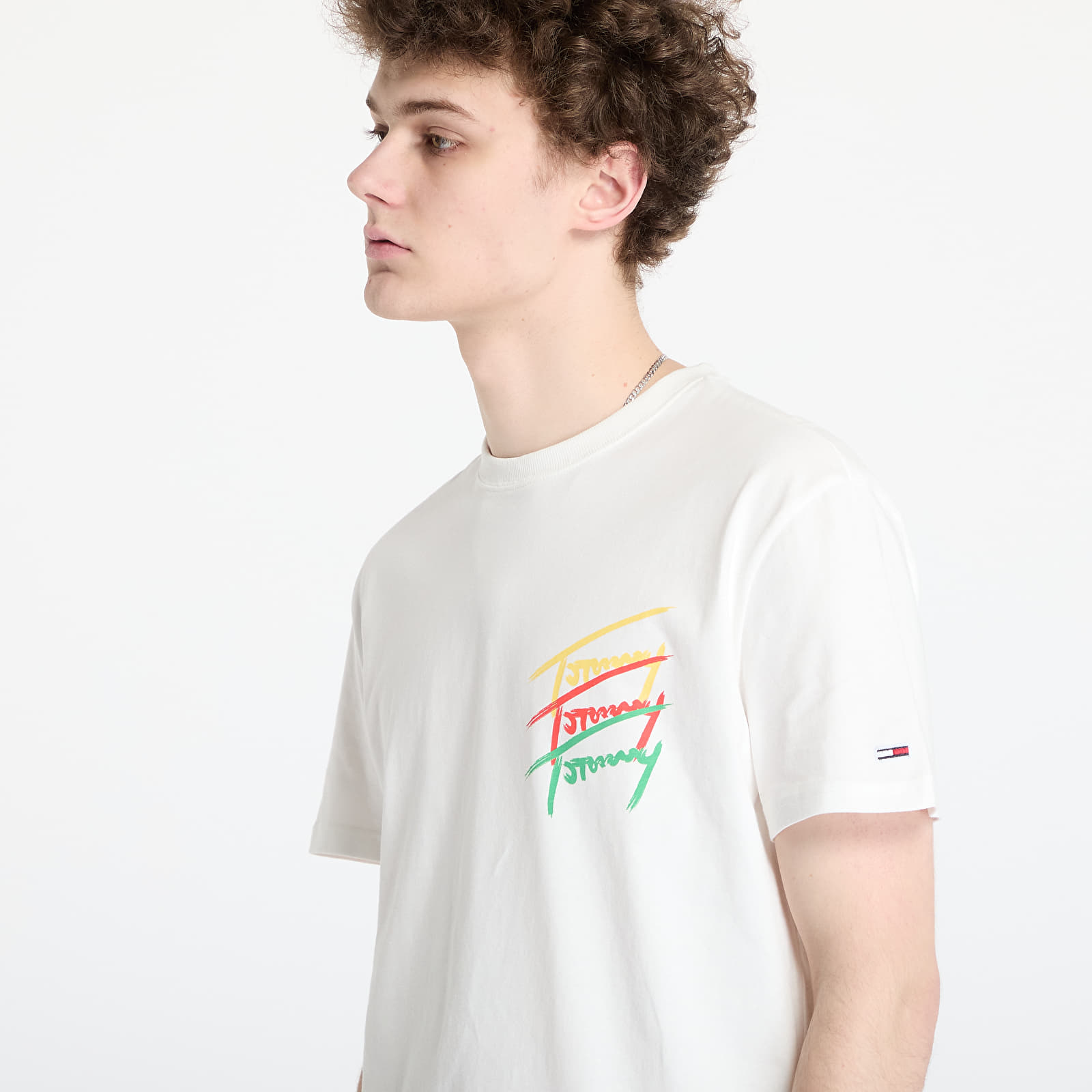 Vyriški marškinėliai Tommy Jeans Regular Twisted Sign Tee White
