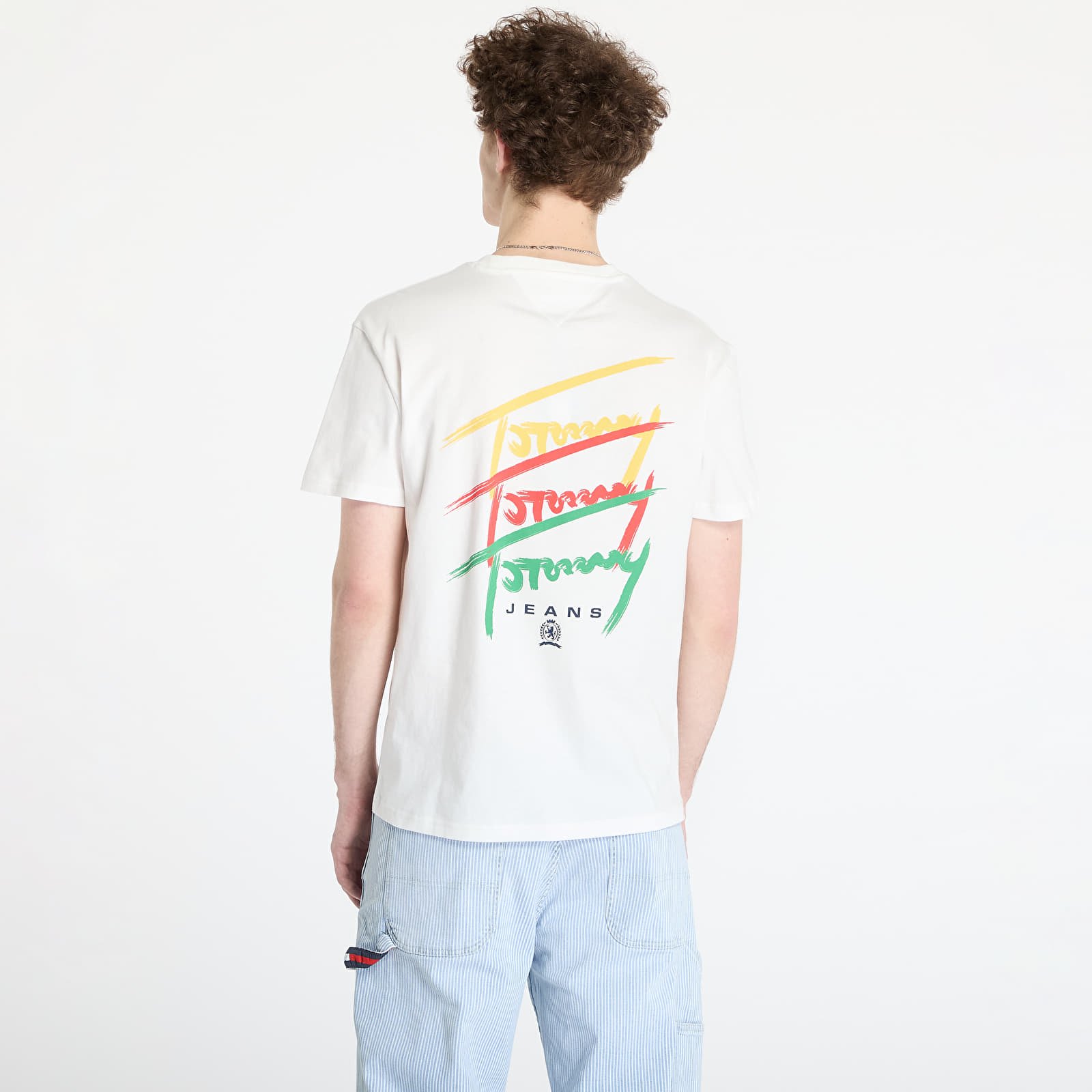 Vyriški marškinėliai Tommy Jeans Regular Twisted Sign Tee White