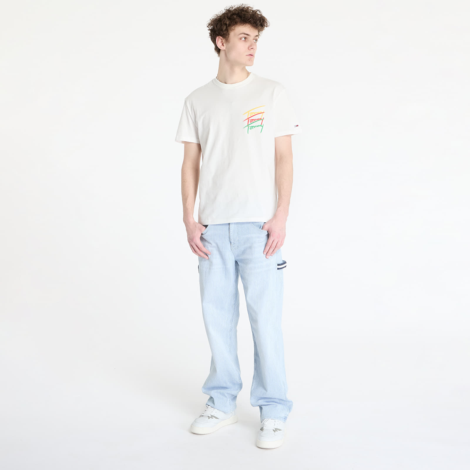 Vyriški marškinėliai Tommy Jeans Regular Twisted Sign Tee White