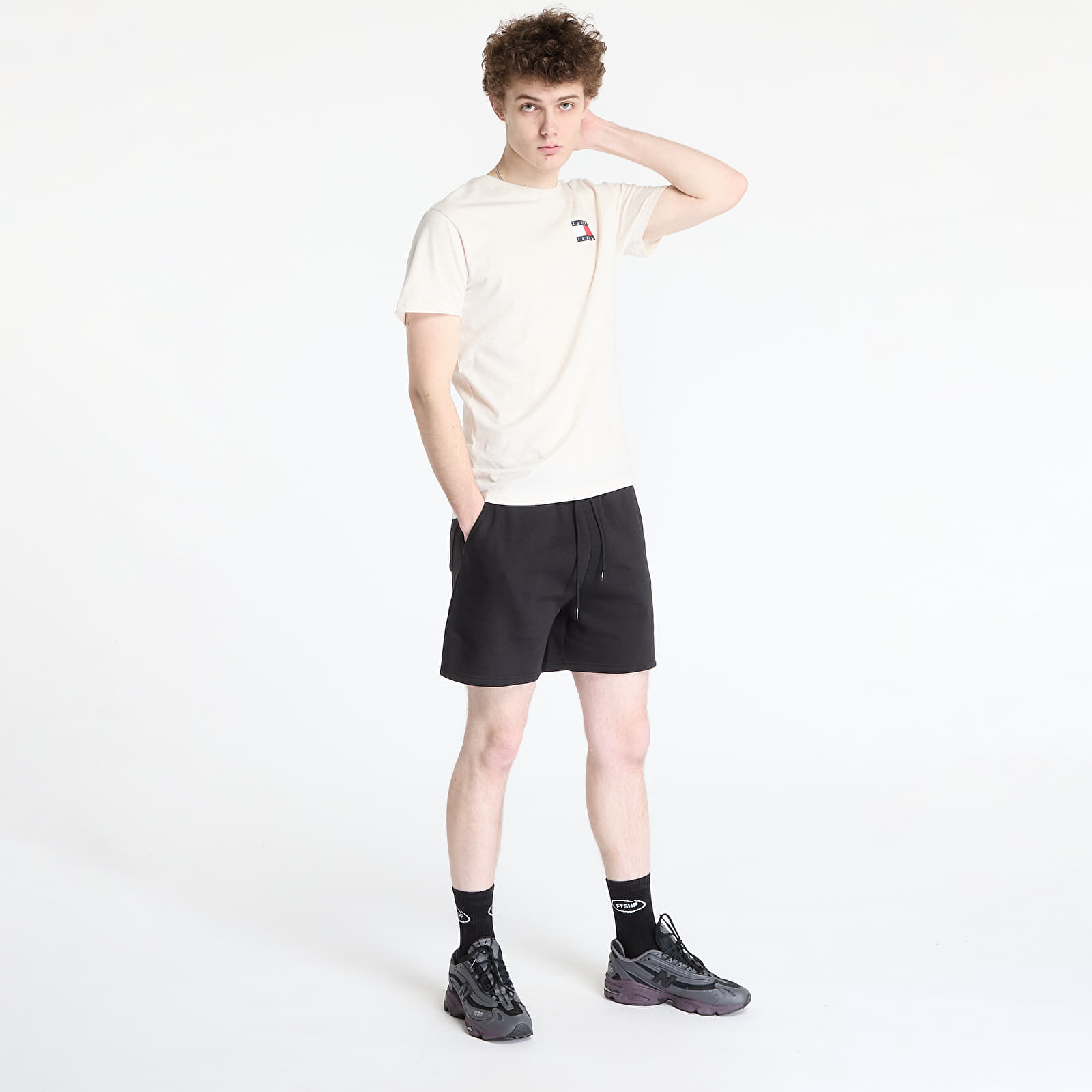 Shorts voor heren Tommy Jeans S Flag Beach Short Black