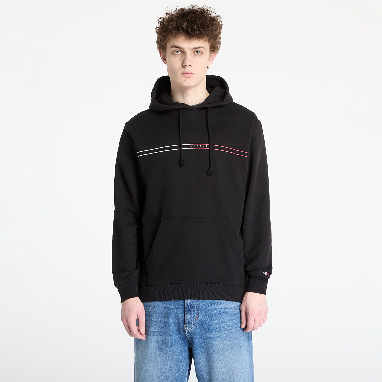 Pánské mikiny Tommy Jeans Regular Entry Graphic Hoodie Black