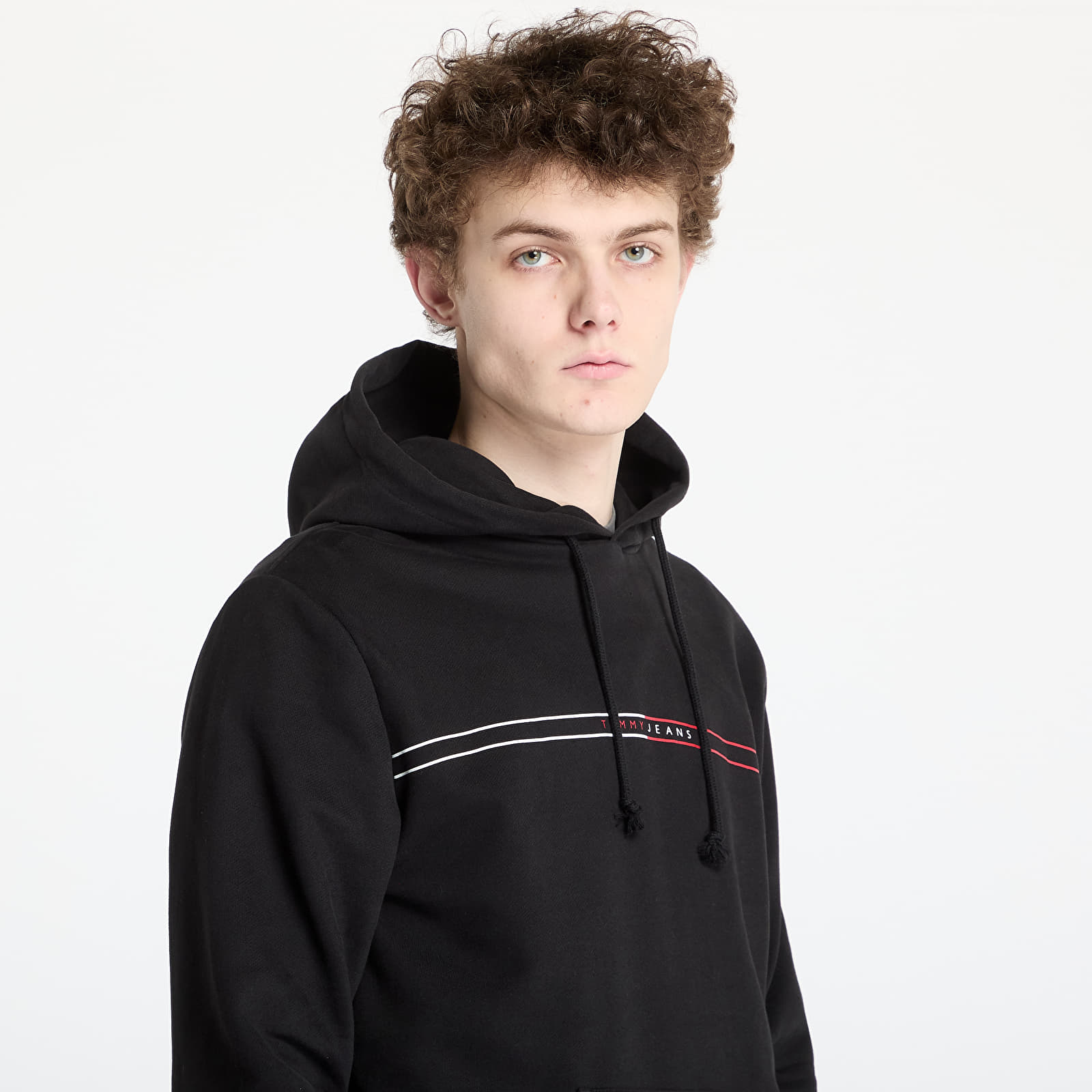 Pánské mikiny Tommy Jeans Regular Entry Graphic Hoodie Black