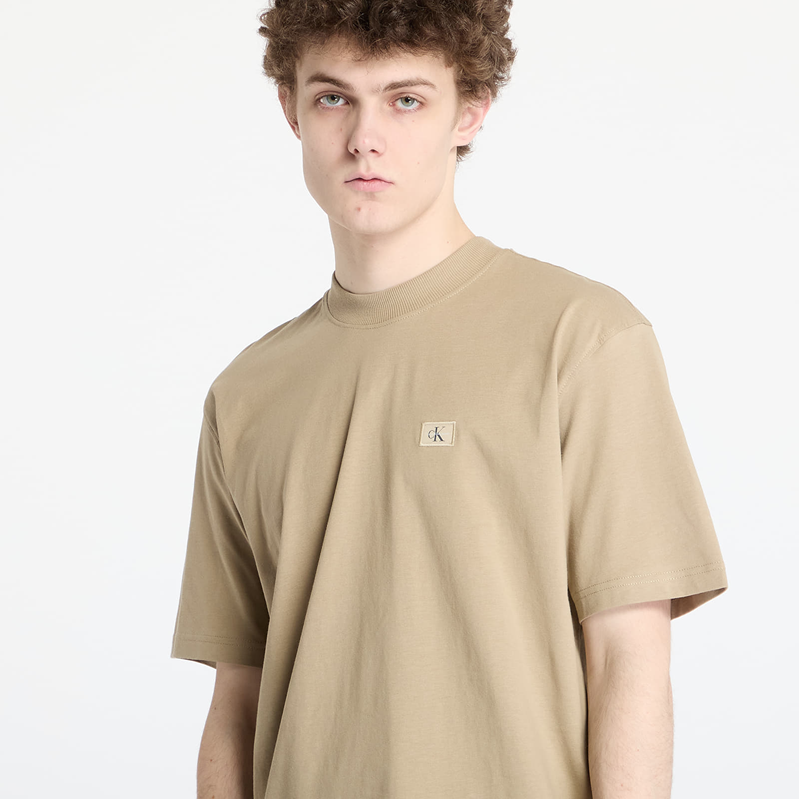 T-skjorter for menn Calvin Klein Jeans Woven Label Relaxed Tee Brown