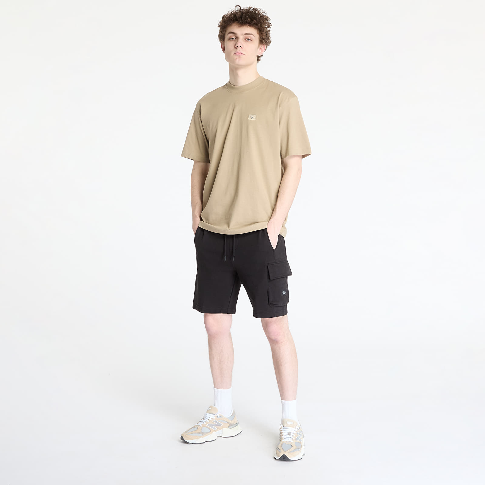 T-skjorter for menn Calvin Klein Jeans Woven Label Relaxed Tee Brown