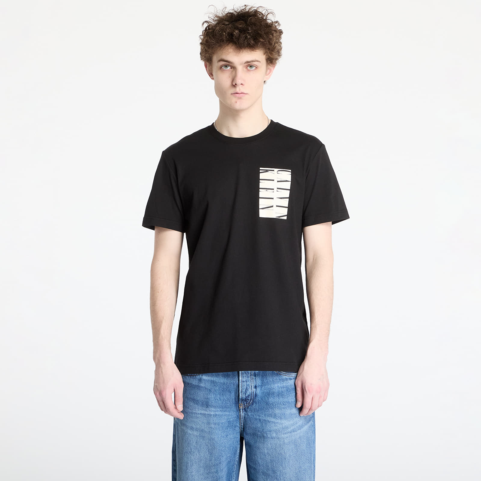 Pánske tričká Calvin Klein Jeans Serif Box Graphic Tee Black