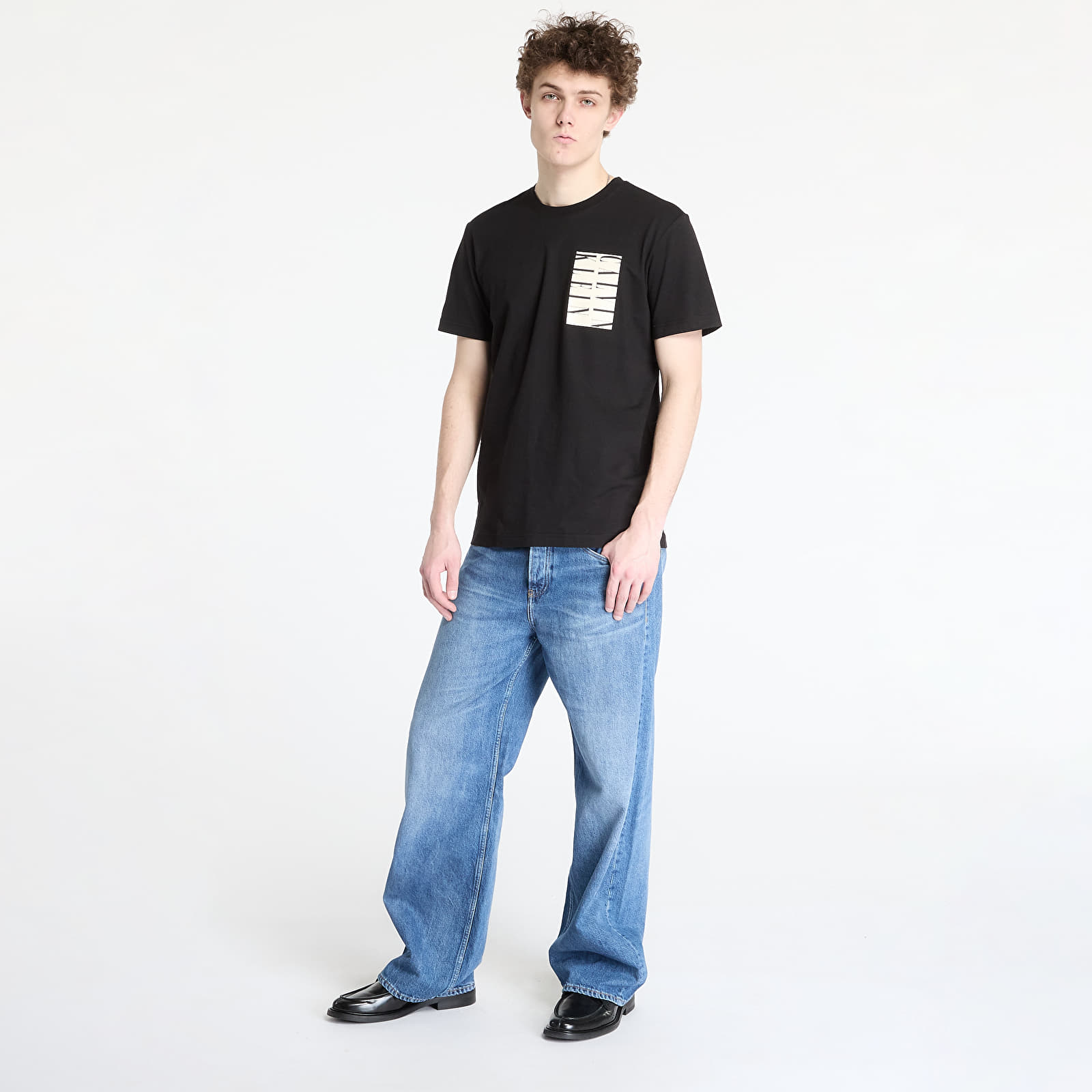 Pánske tričká Calvin Klein Jeans Serif Box Graphic Tee Black