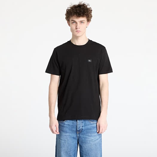 Tričko Calvin Klein Jeans Woven Label Regular Tee Black