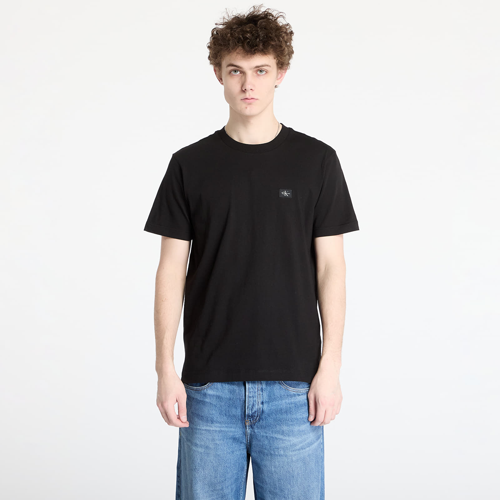Miesten T-paidat Calvin Klein Jeans Woven Label Regular Tee Black