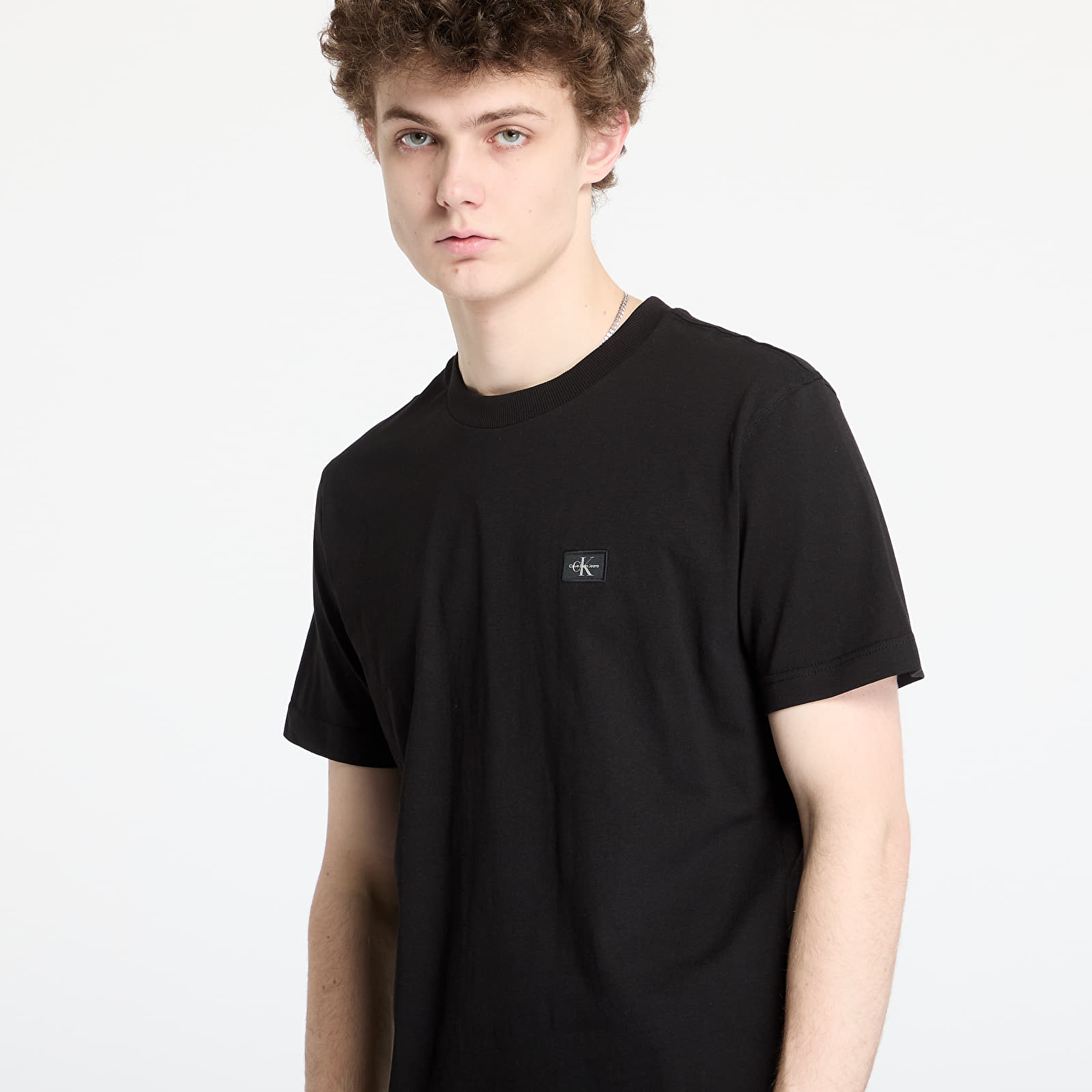 Miesten T-paidat Calvin Klein Jeans Woven Label Regular Tee Black