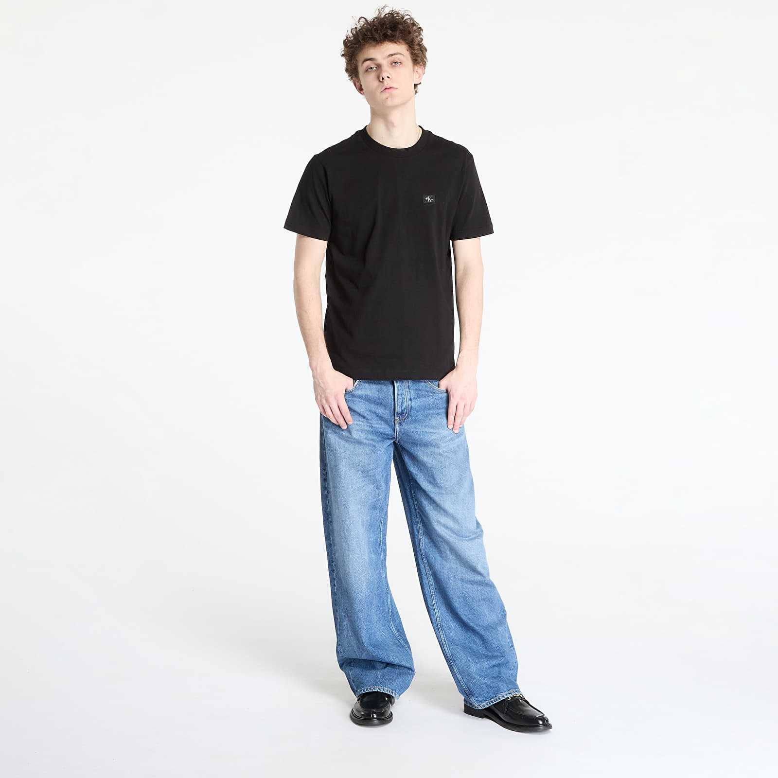 Miesten T-paidat Calvin Klein Jeans Woven Label Regular Tee Black