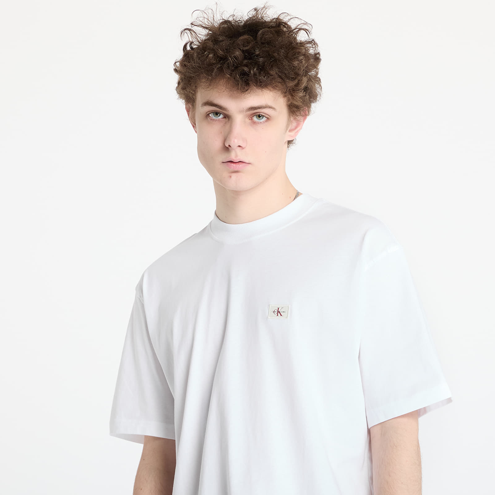 T-skjorter for menn Calvin Klein Jeans Woven Label Relaxed Tee White