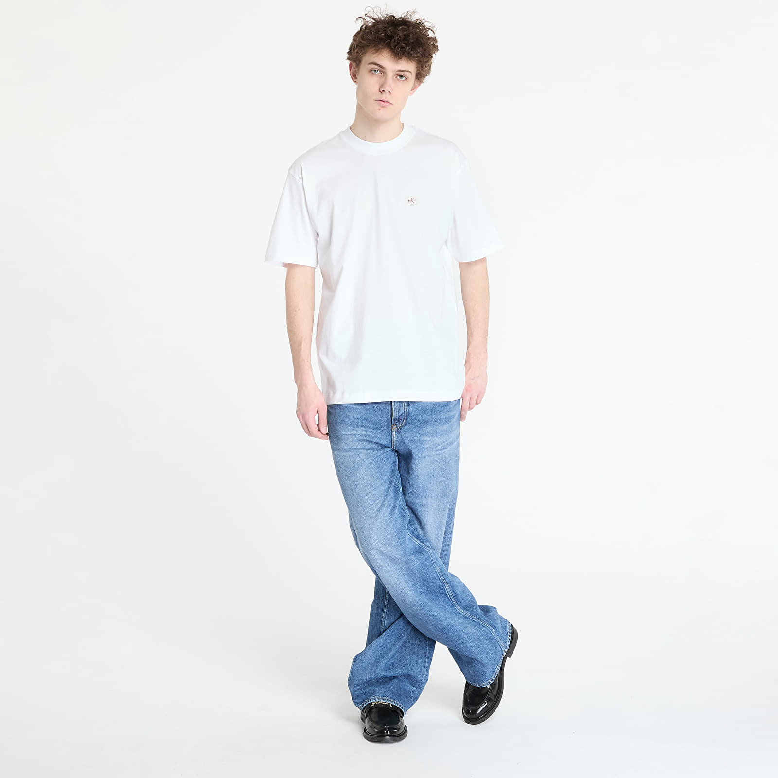 T-skjorter for menn Calvin Klein Jeans Woven Label Relaxed Tee White