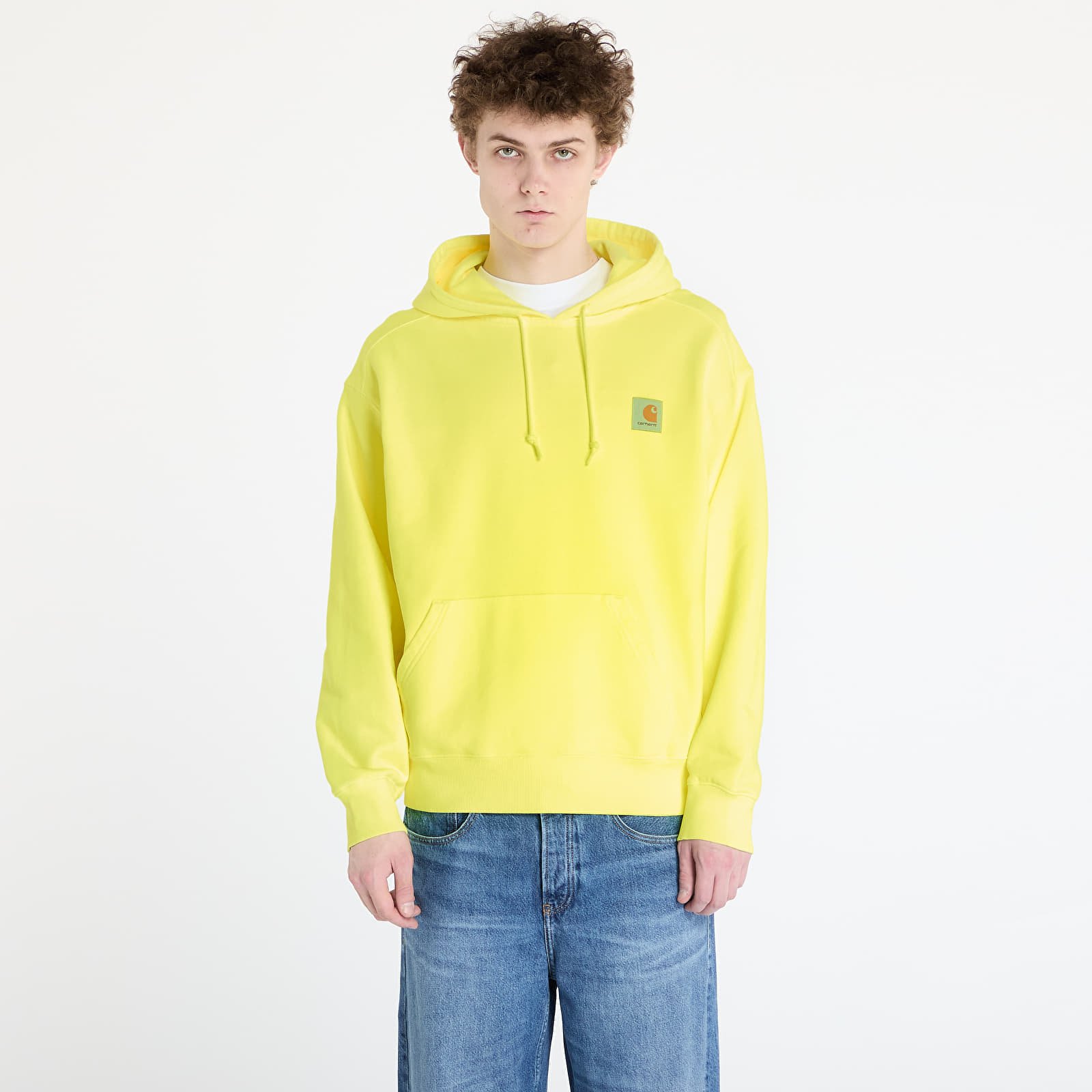 Sweatshirt Carhartt WIP Hooded Industry Sweat UNISEX Lumo Yellow Garment Dyed XL