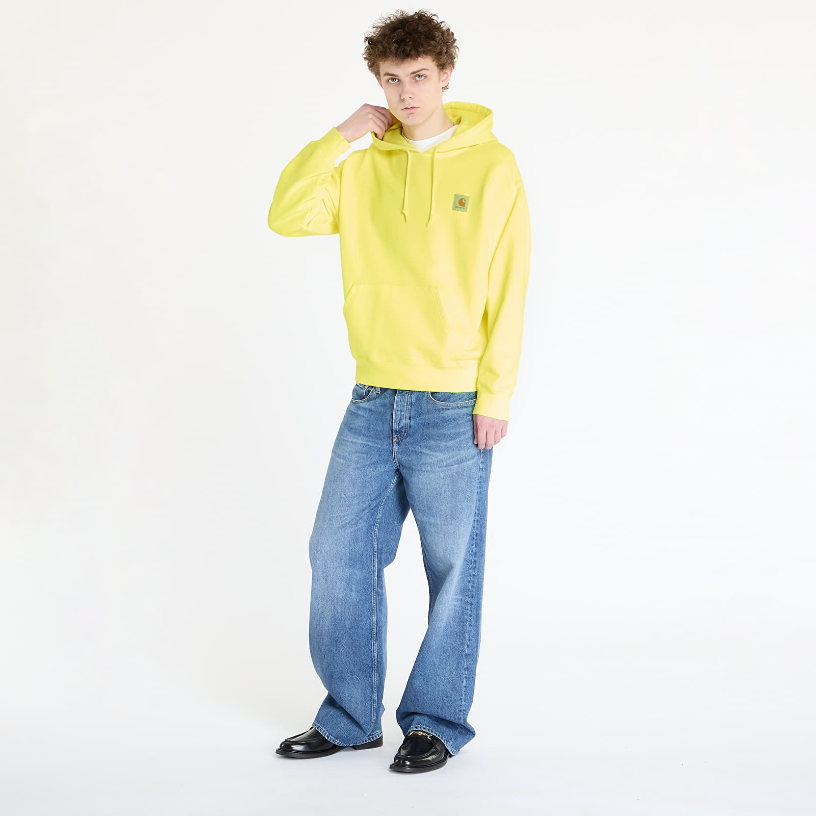Kapucnis pulóverek és pulcsik Carhartt WIP Hooded Industry Sweat UNISEX Lumo Yellow Garment Dyed